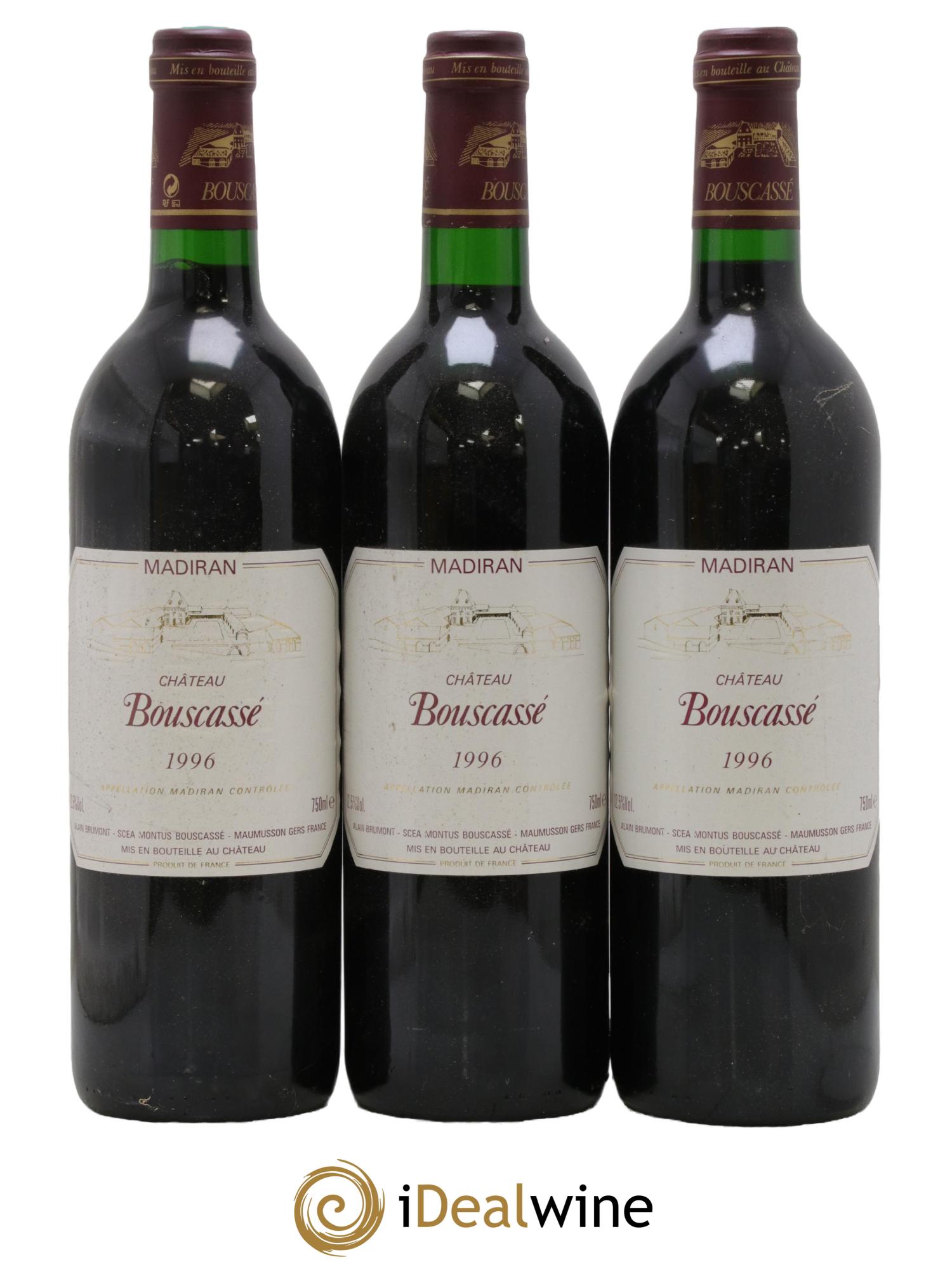 Madiran Château Bouscassé Alain Brumont  1996 - Posten von 3 Flaschen - 0