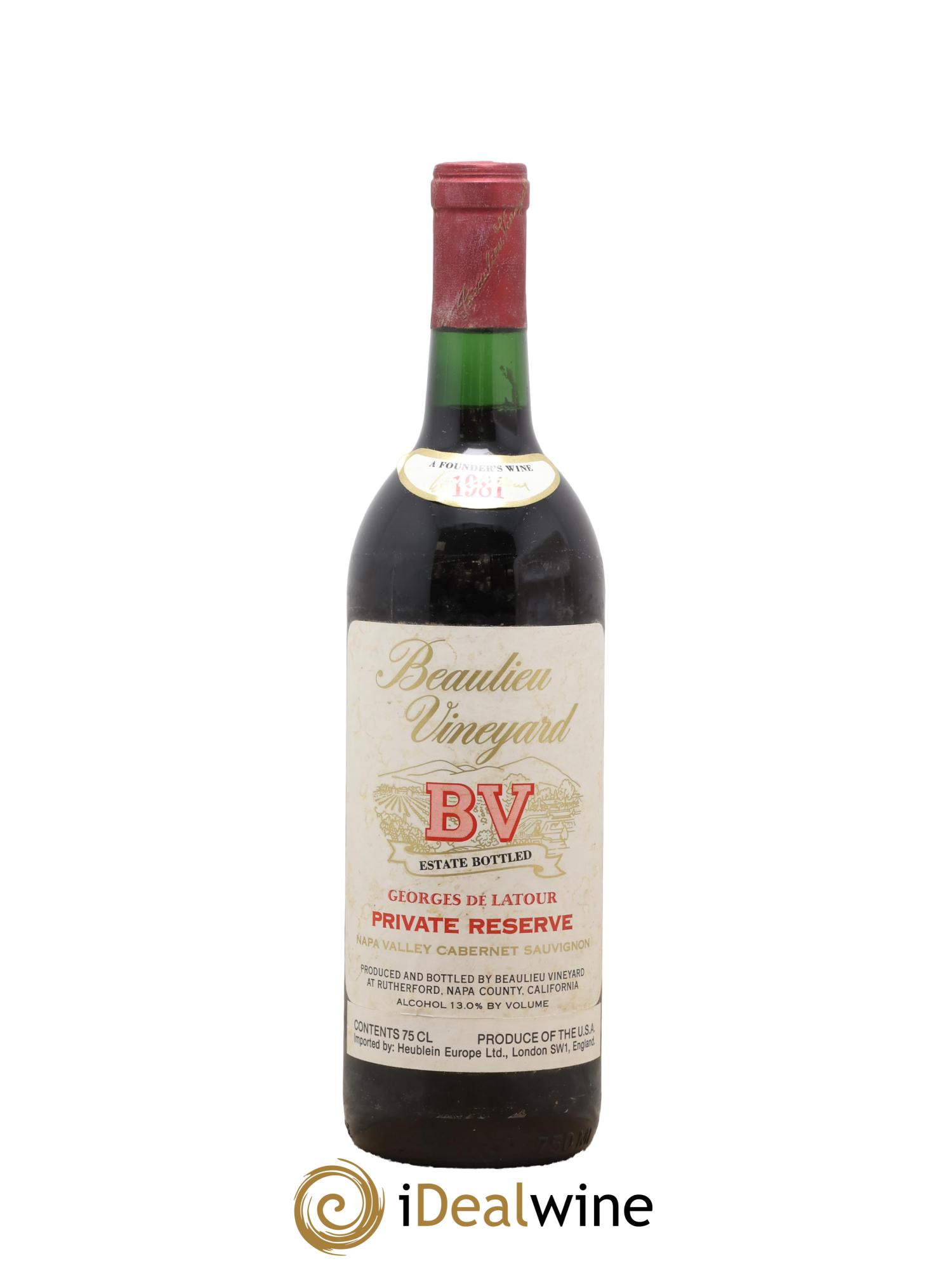 USA Private Reserve Beaulieu Vineyards Georges de Latour 1981 - Lot de 1 bouteille - 0