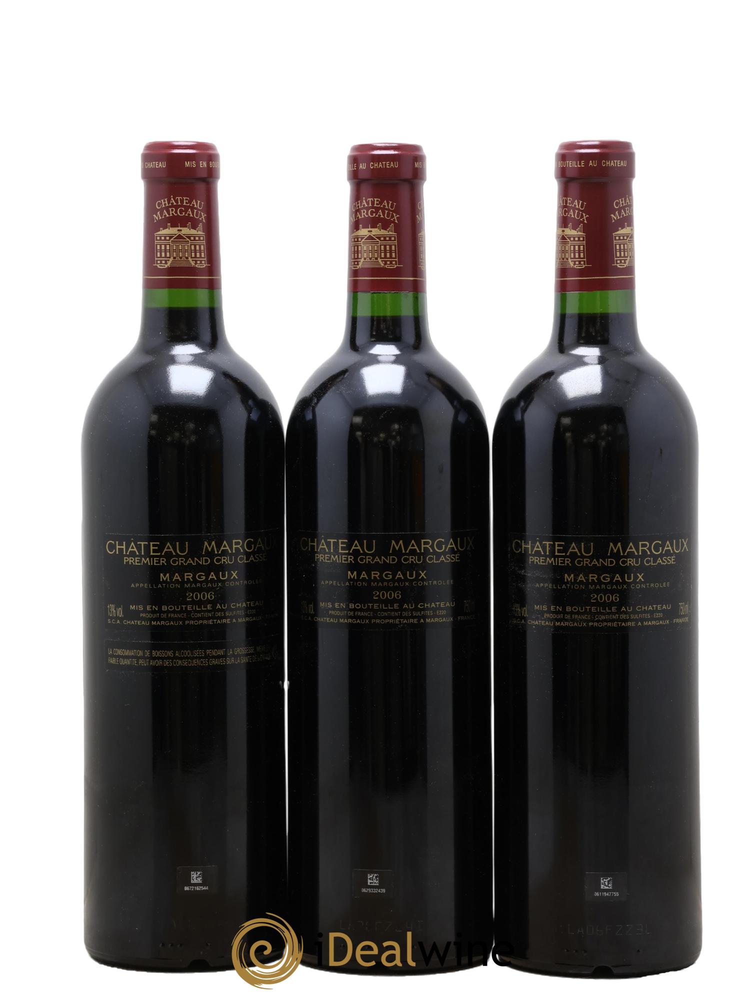 Château Margaux 1er Grand Cru Classé 2006 - Lot de 3 bouteilles - 1