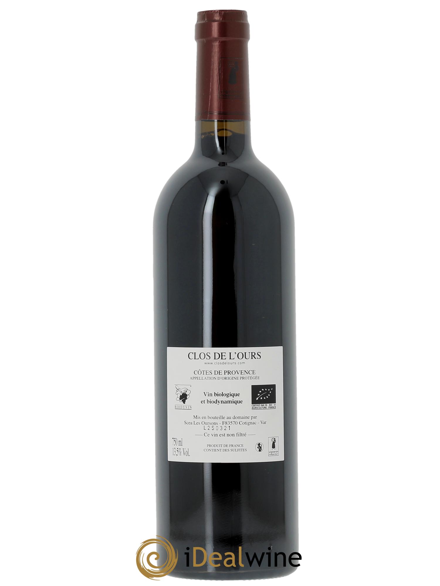Côtes de Provence Ursus Clos de l'Ours  2023 - Lot de 1 bouteille - 1