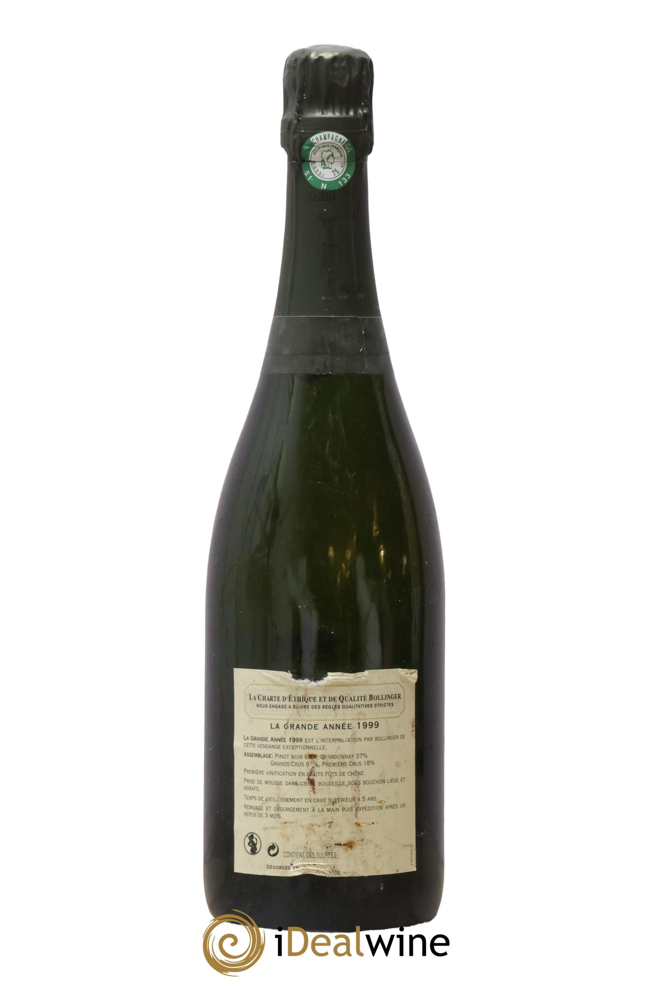 Grande Année Brut Bollinger 1999 - Lotto di 1 bottiglia - 1