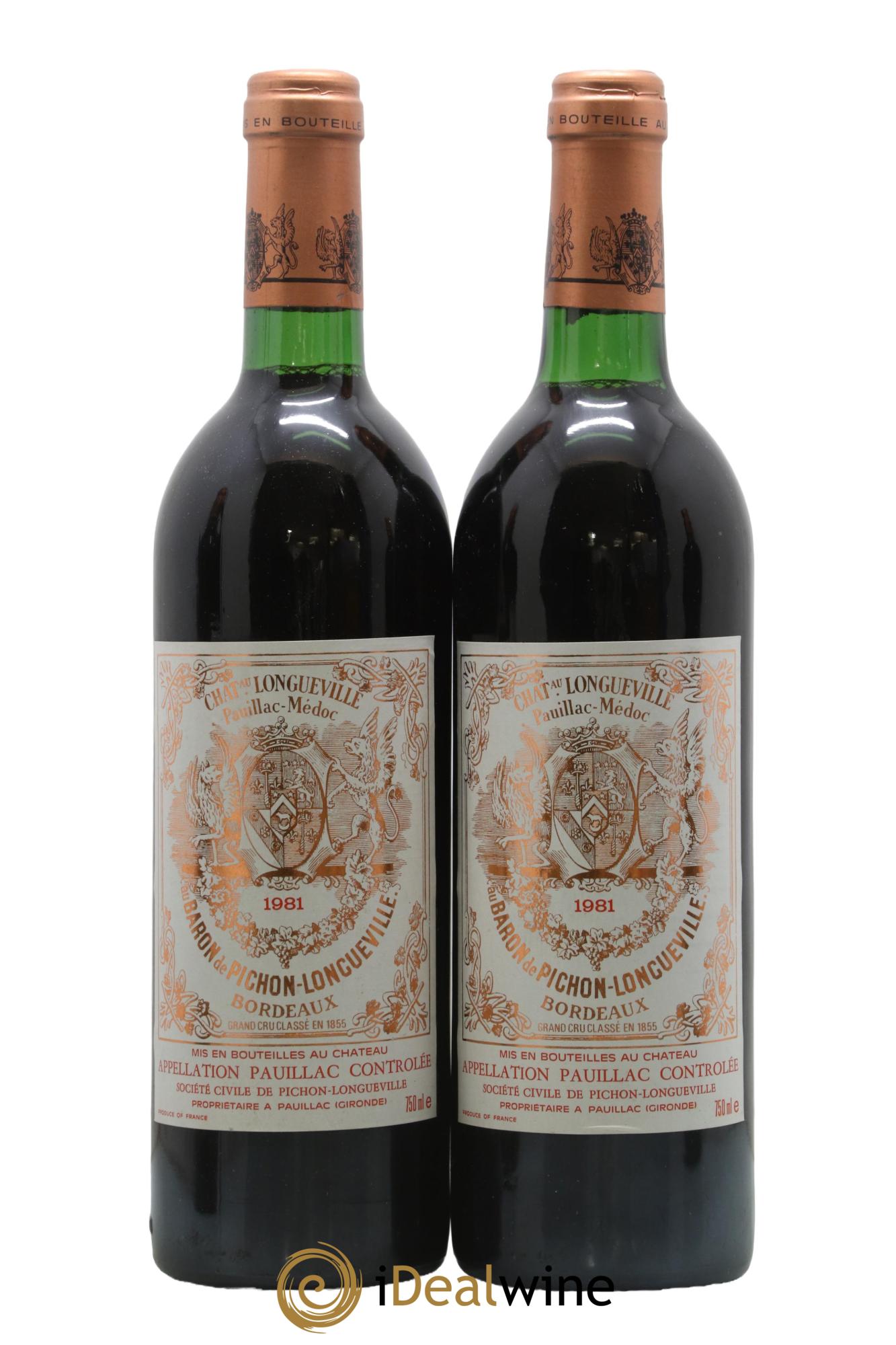 Pichon Longueville Baron 2ème Grand Cru Classé 1981 - Lotto di 2 bottiglie - 0