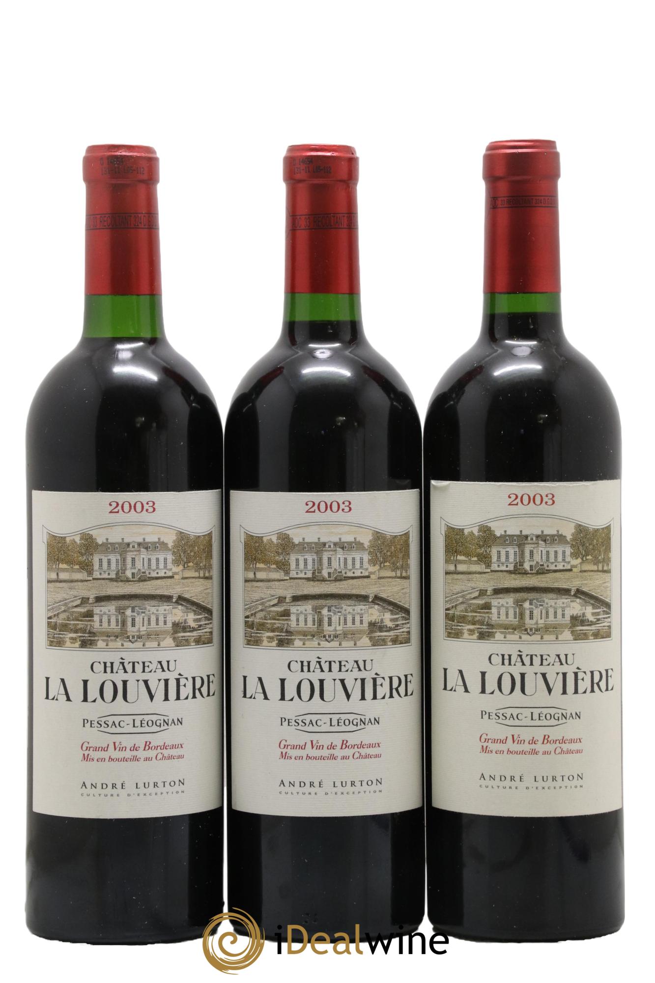 Château la Louvière 2003 - Lot de 3 bouteilles - 0