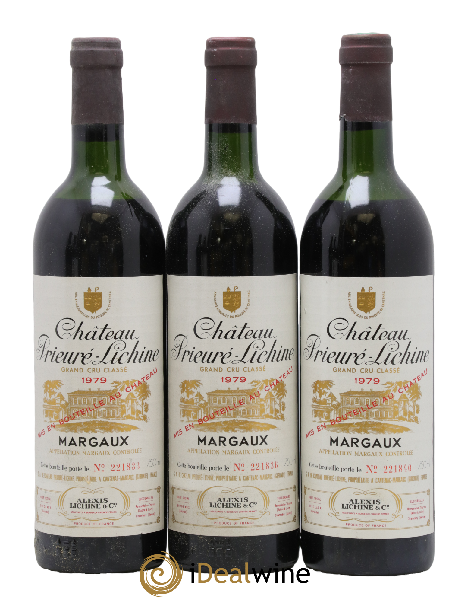 Château Prieuré Lichine 4ème Grand Cru Classé 1979 - Lot de 3 bouteilles - 0