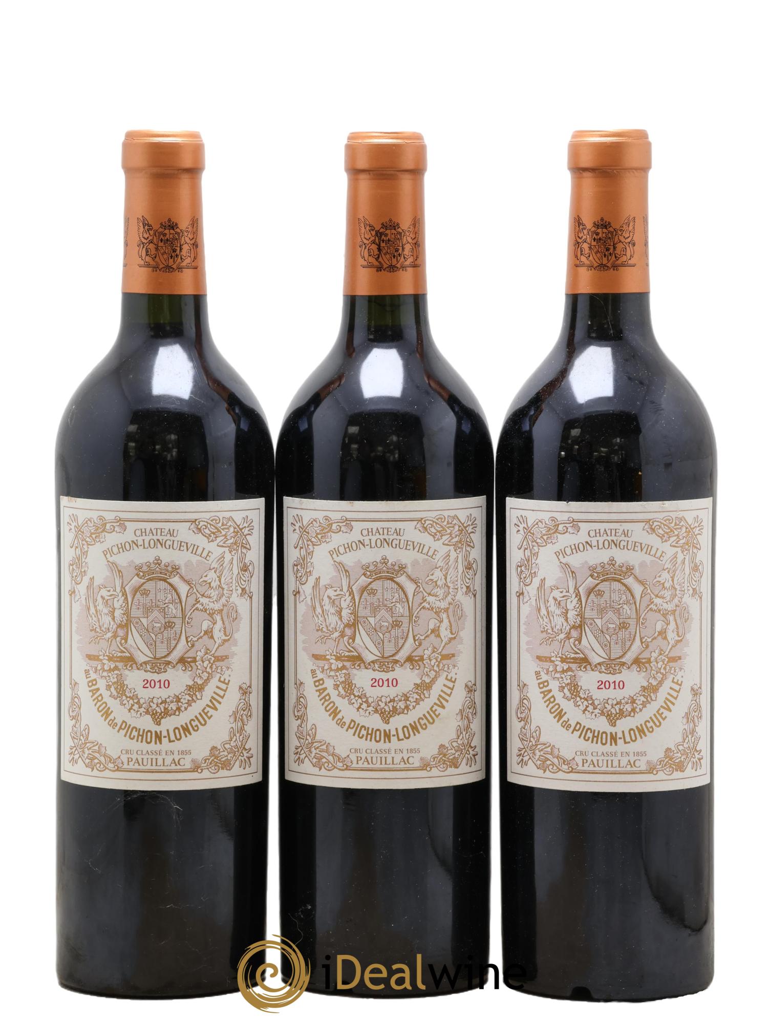 Pichon Longueville Baron 2ème Grand Cru Classé 2010 - Lot de 3 bouteilles - 0
