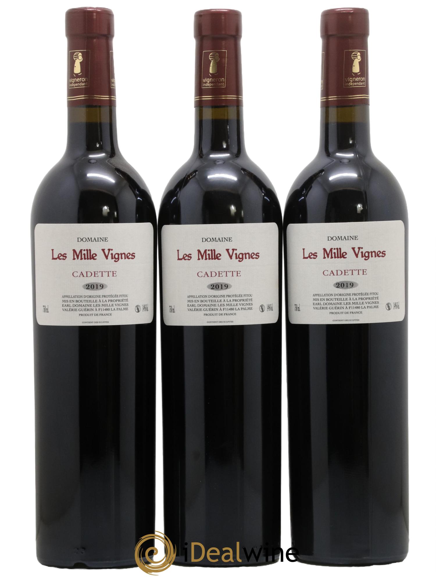 Fitou La Cadette Domaine Les Mille Vignes 2019 - Lot de 3 bouteilles - 0