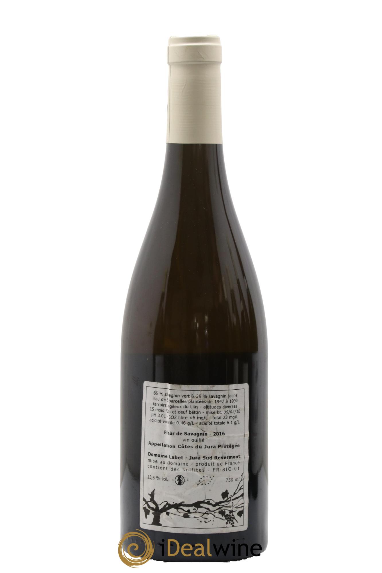 Côtes du Jura Fleur de Savagnin Romain - Julien - Charline Labet 2016 - Lot de 1 bouteille - 1