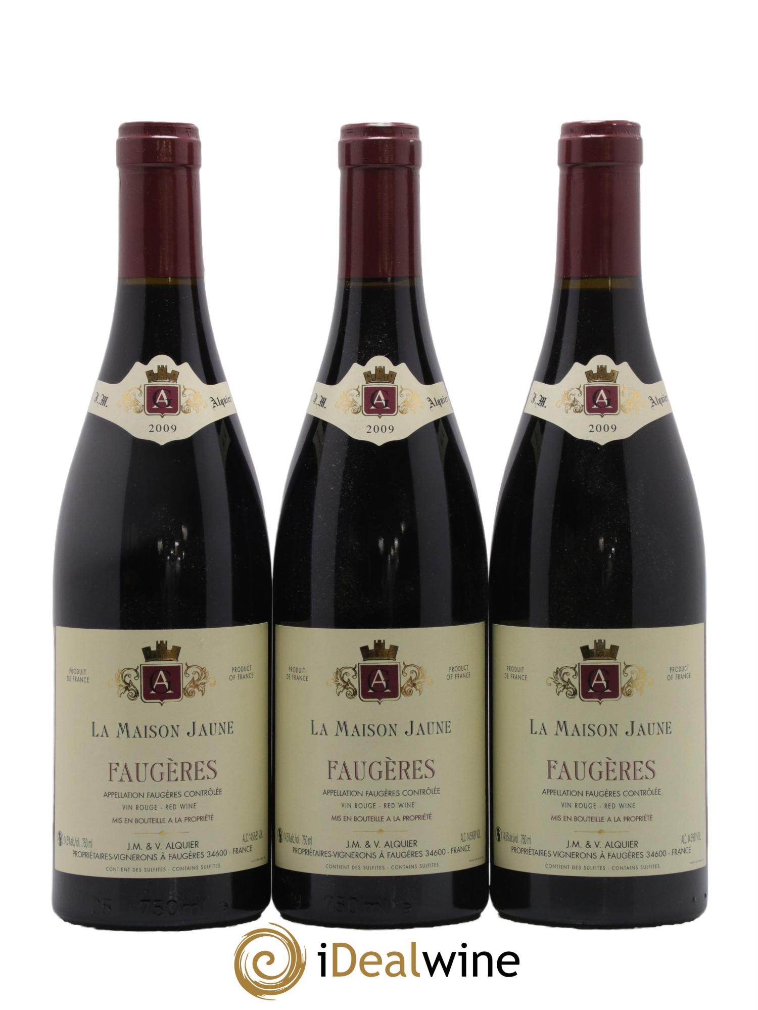 Faugères La Maison Jaune Jean-Michel Alquier 2009 - Lot de 3 bouteilles - 0