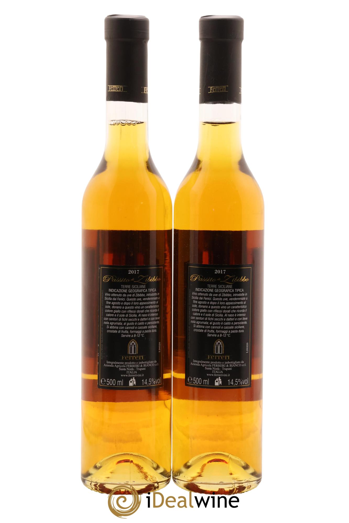 Italie Terre Siciliane IGT Passito Di Zibibbo Azienda Agricola Ferreri 2017 - Lot de 2 format 50cls - 1