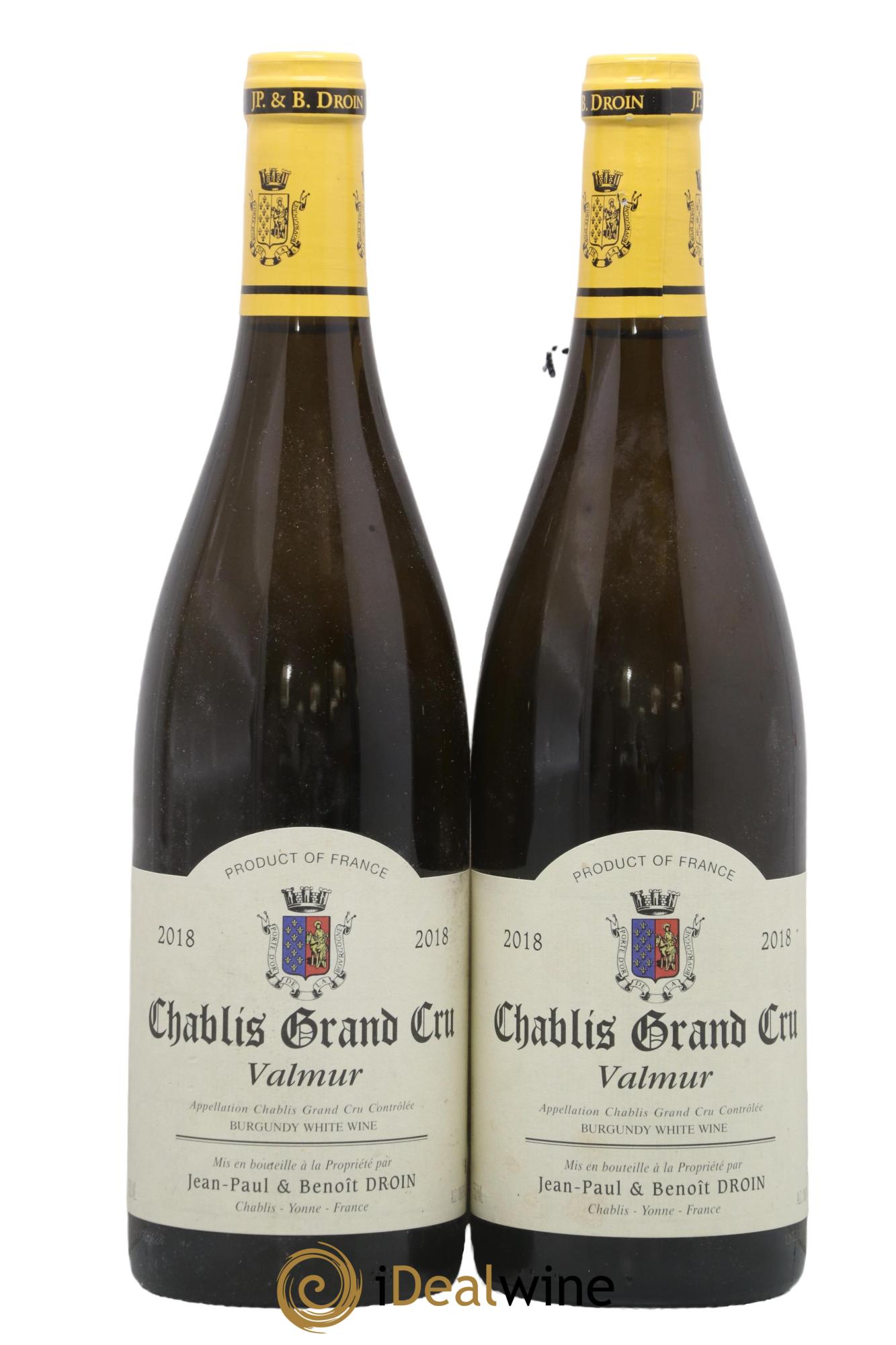 Chablis Grand Cru Valmur Jean-Paul & Benoît Droin (Domaine) 2018 - Lot de 2 bouteilles - 0