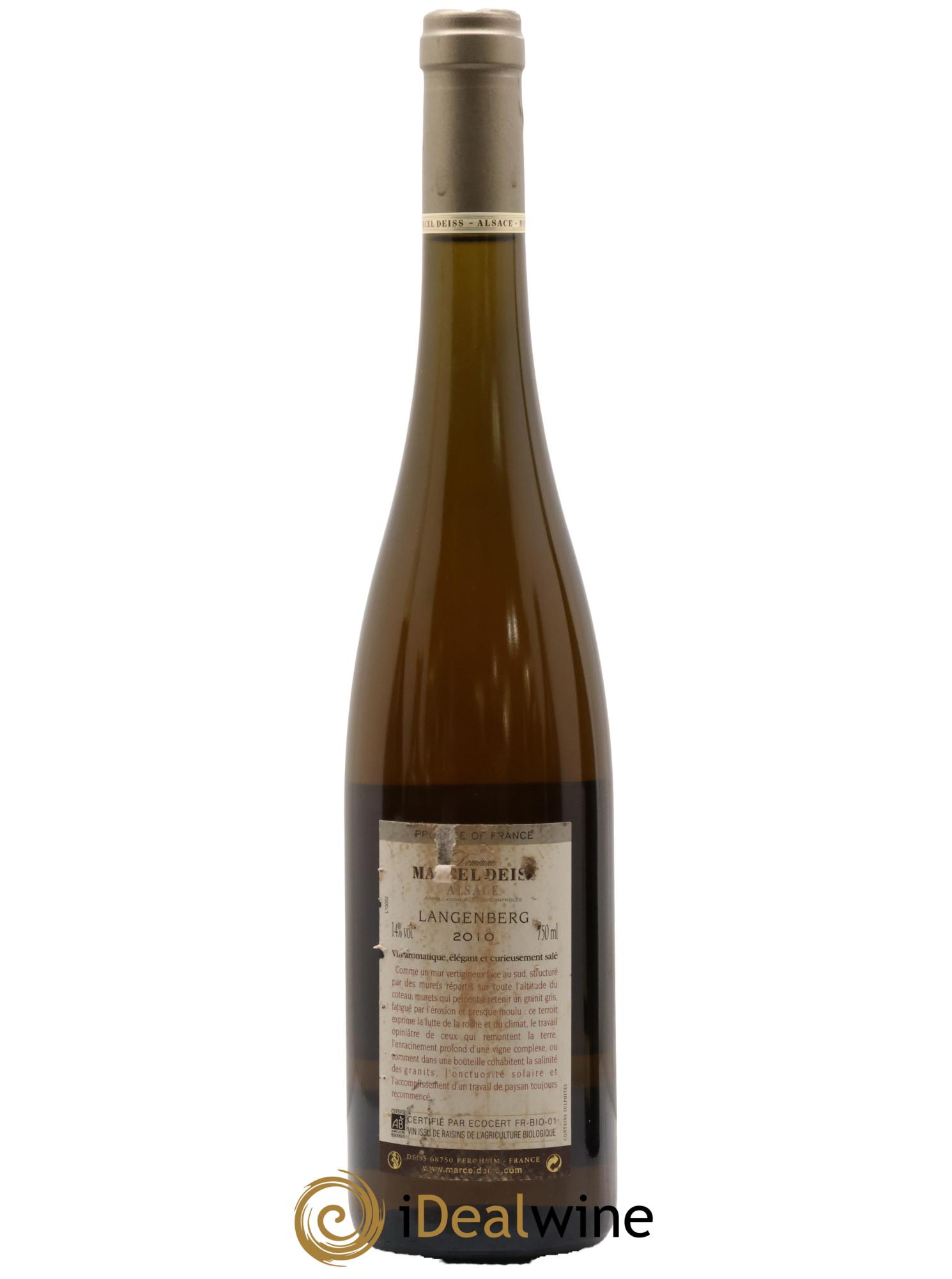 Alsace Langenberg La Longue Colline Marcel Deiss 2010 - Lot of 1 bottle - 1