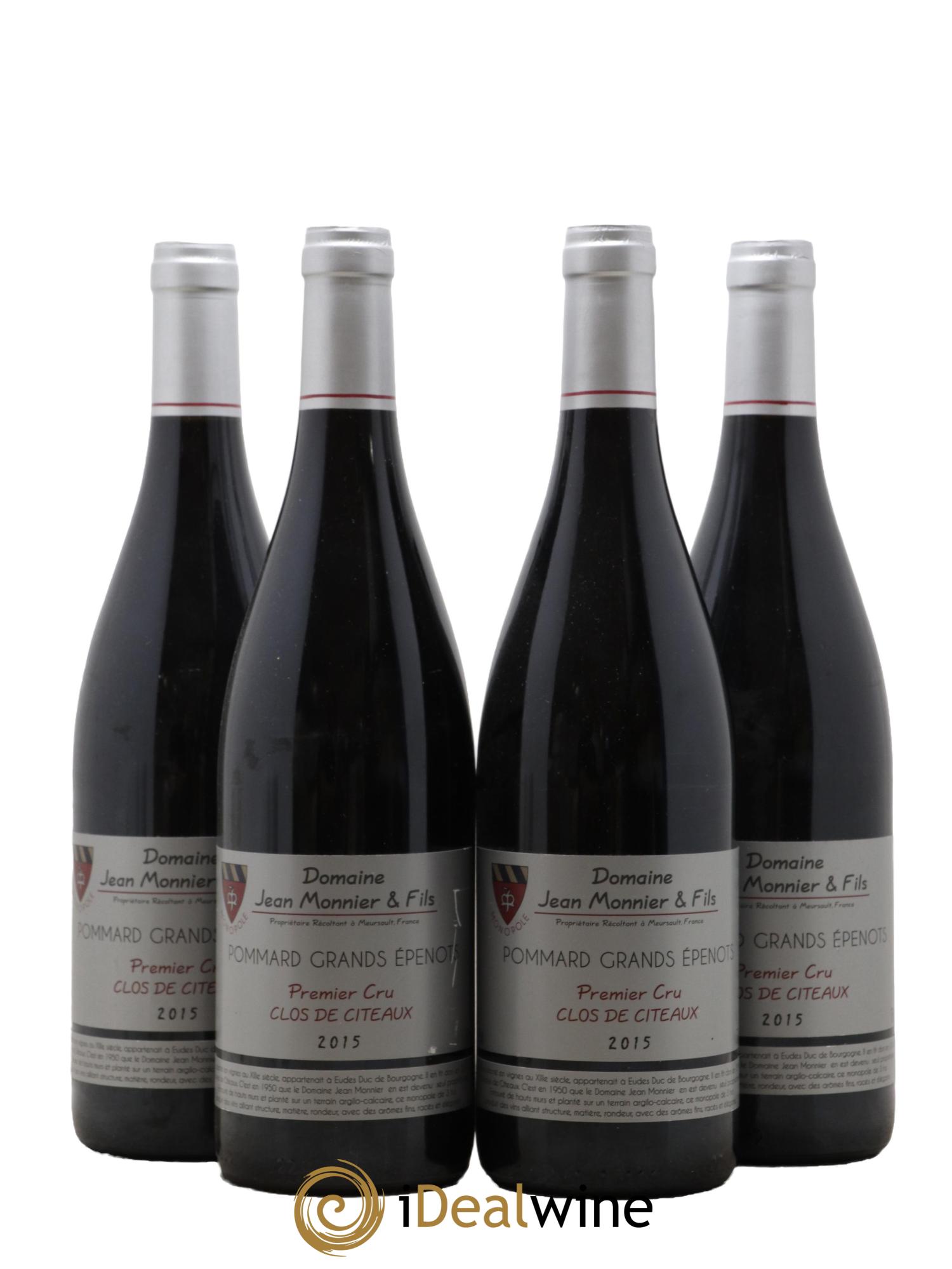 Pommard 1er Cru Grand Epenots Clos de Citeaux Domaine Jean Monnier et Fils 2015 - Lot de 4 bouteilles - 0