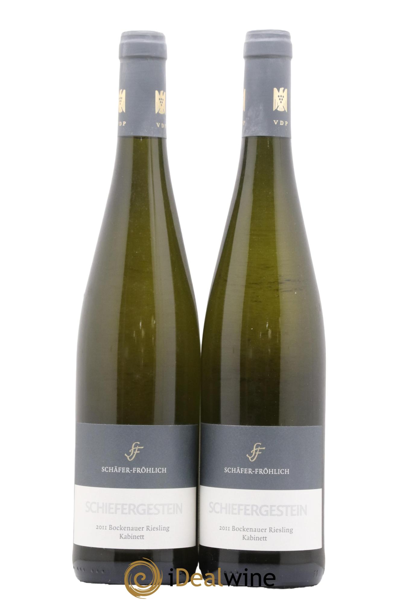 Allemagne Nahe Schiefergestein bockenaeur Riesling Kabinett Schäfer-Fröhlich 2011 - Lot de 2 bouteilles - 0