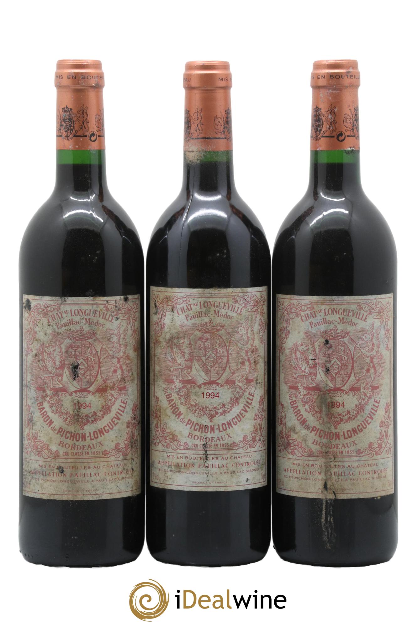 Pichon Longueville Baron 2ème Grand Cru Classé 1994 - Lot de 3 bouteilles - 0