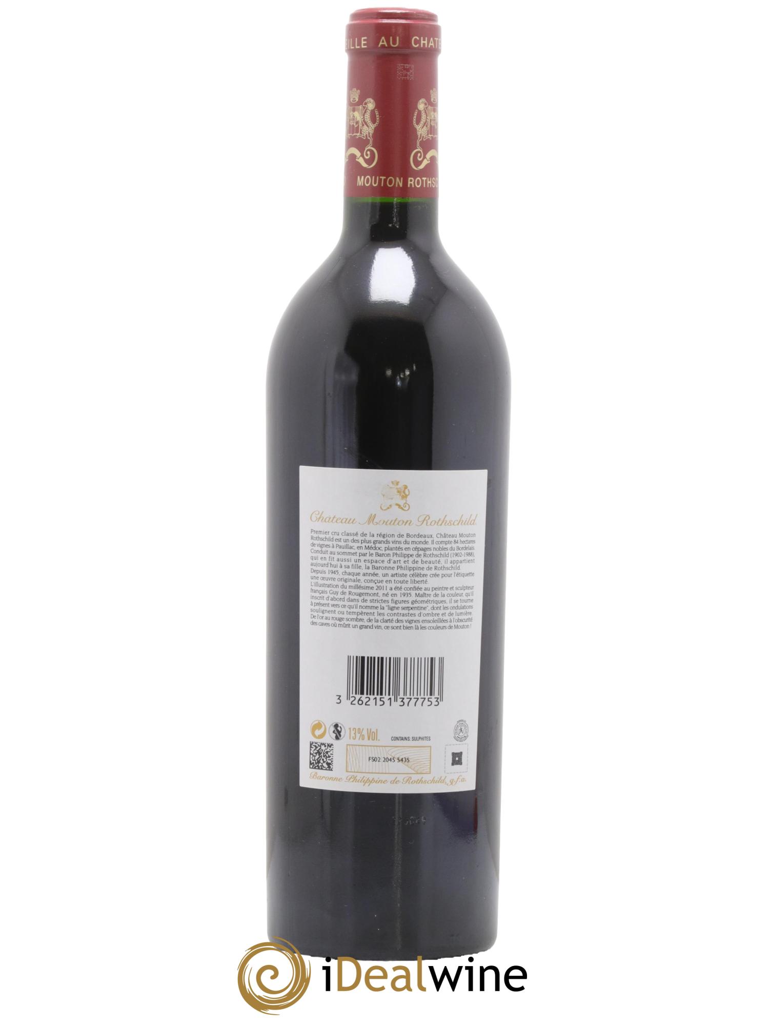 Château Mouton Rothschild 1er Grand Cru Classé 2011 - Lot de 1 bouteille - 1