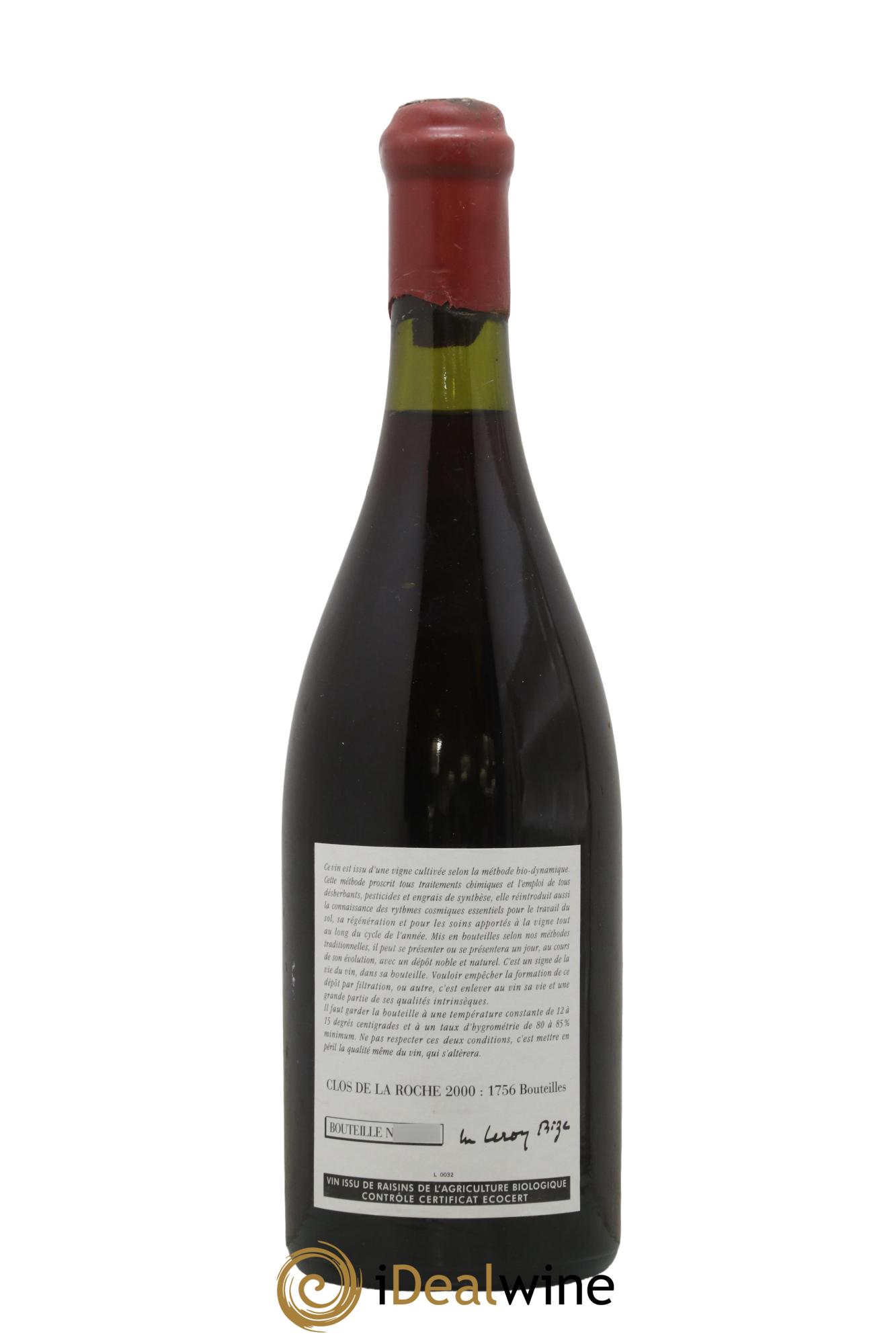 Clos de la Roche Grand Cru Leroy (Domaine) 2000 - Lot de 1 bouteille - 1