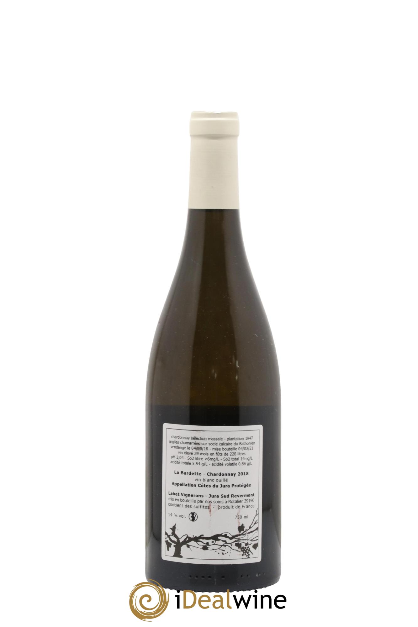 Côtes du Jura Chardonnay La Bardette Romain - Julien  - Charline Labet 2018 - Lot de 1 bouteille - 1