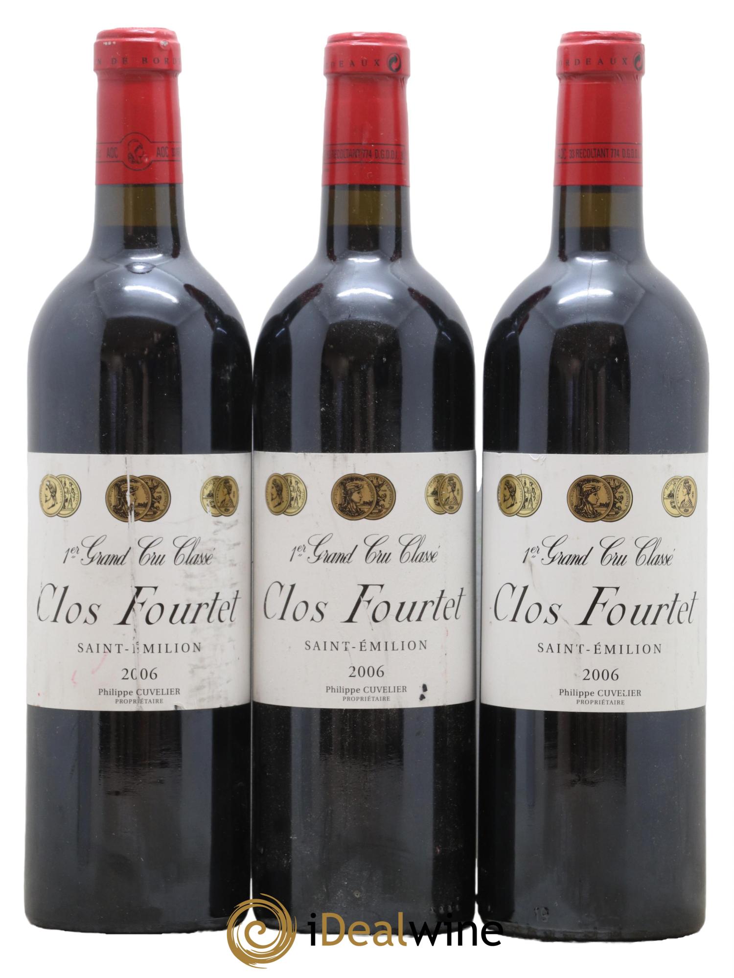 Clos Fourtet 1er Grand Cru Classé B 2006 - Lot of 3 bottles - 0