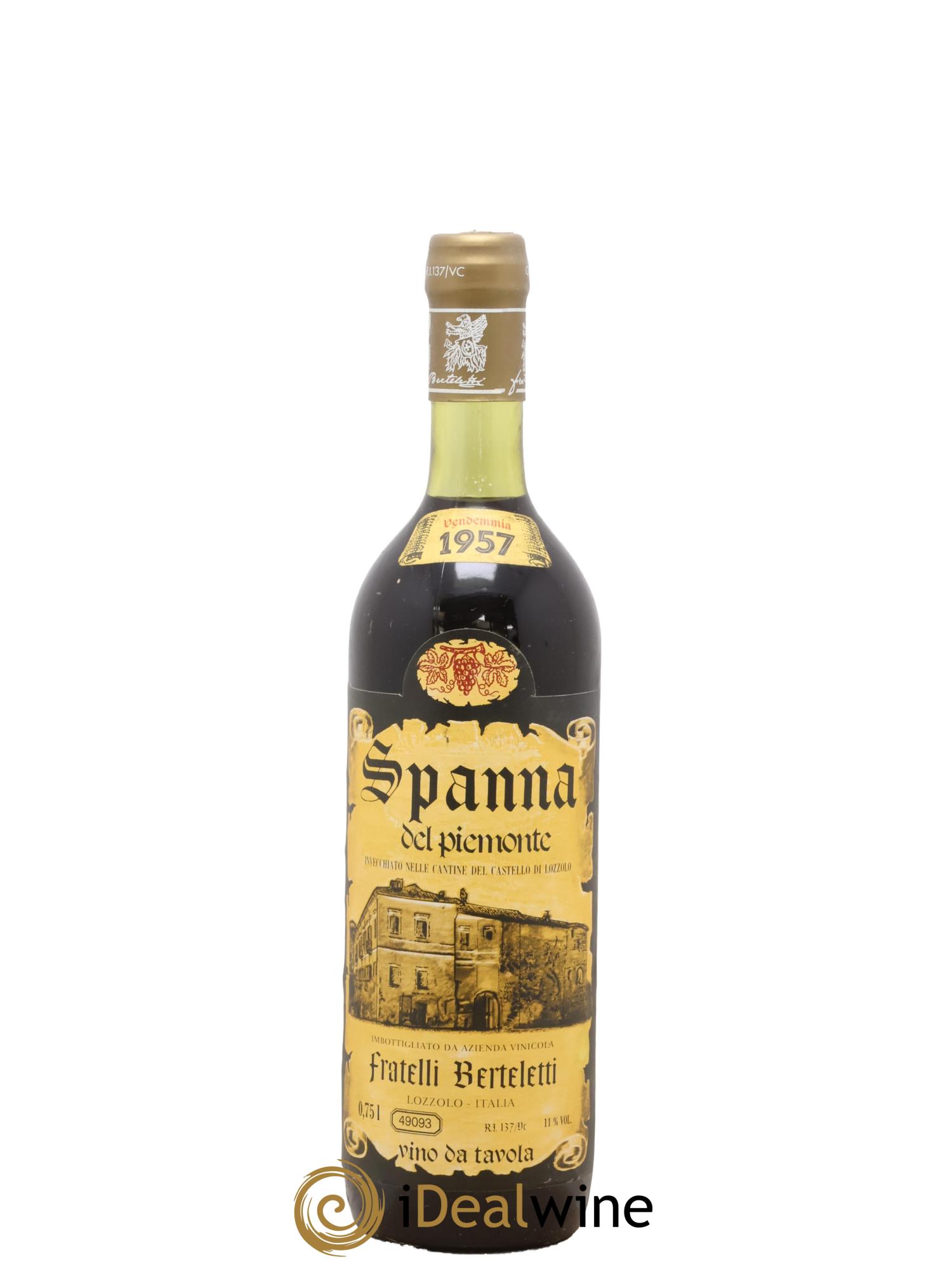 Piémont Spanna Del Piemonte Fratelli Berteletti 1957 - Lot de 1 bouteille - 0