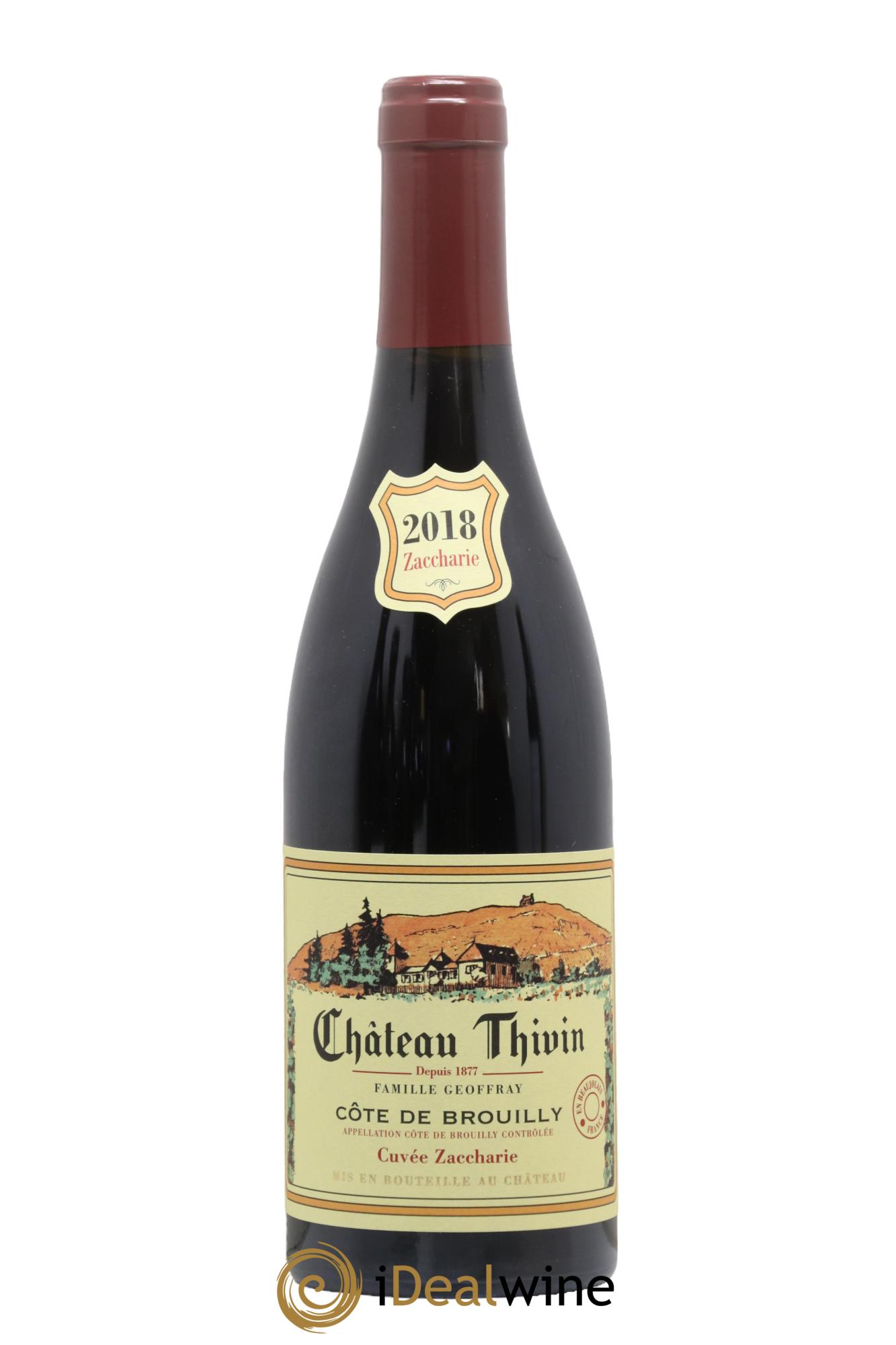 Côte de Brouilly Cuvée Zaccharie Château Thivin 2018 - Lot de 1 bouteille - 0