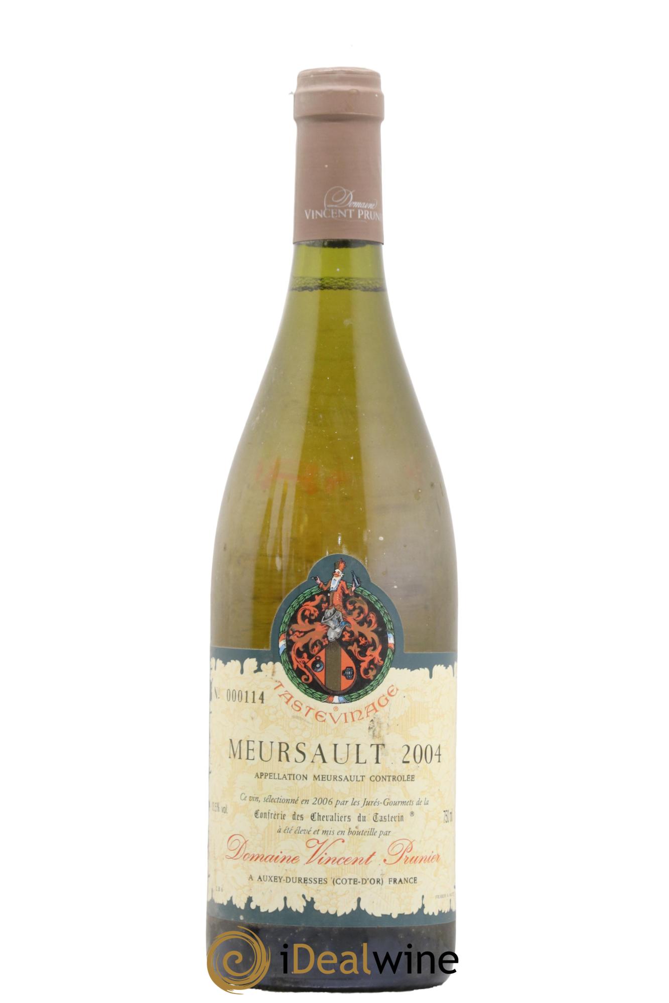Meursault Tastevinage Vincent Prunier 2004 - Lot de 1 bouteille - 0