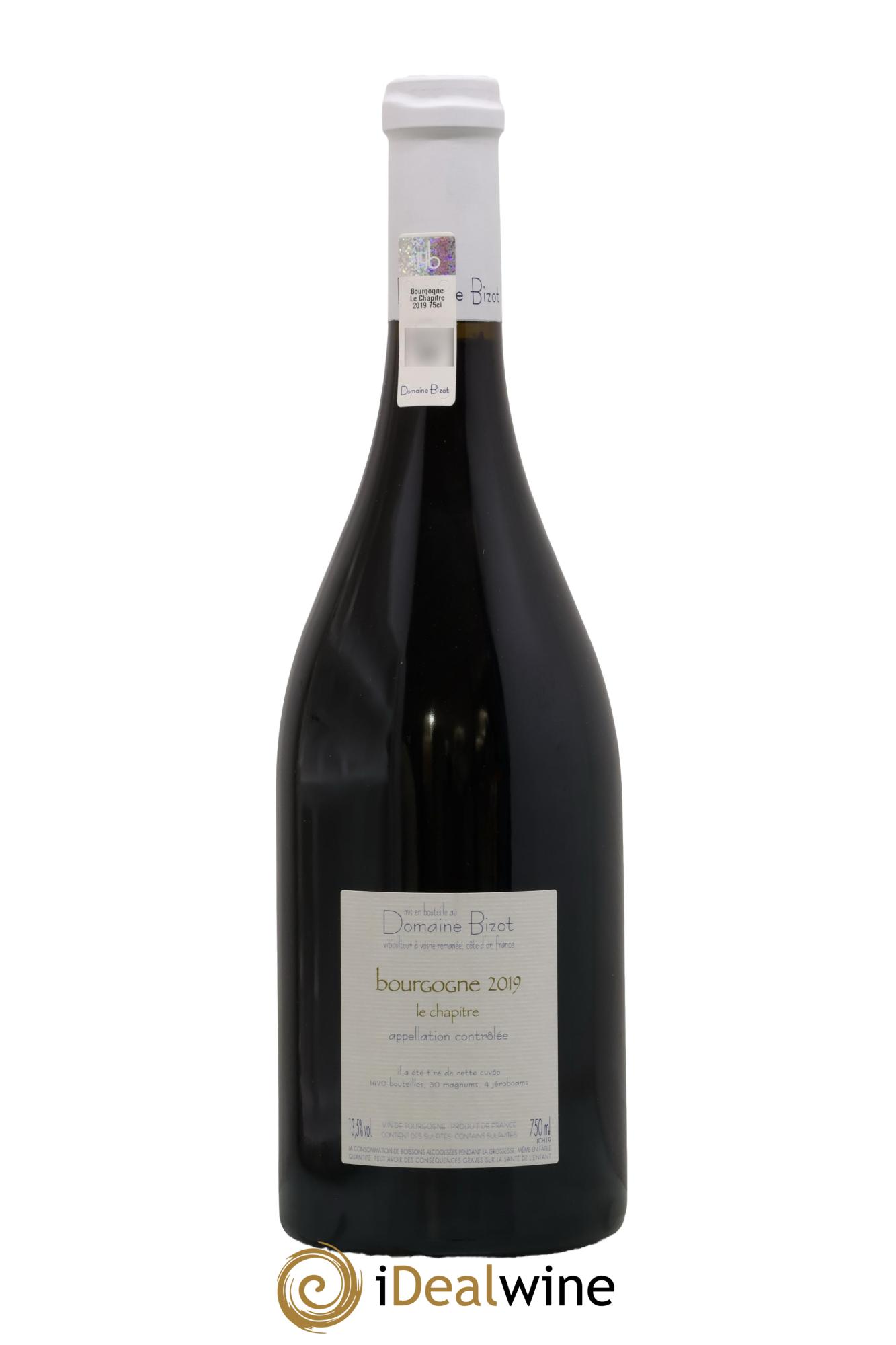 Bourgogne Le Chapitre Bizot (Domaine) 2019 - Lot de 1 bouteille - 1