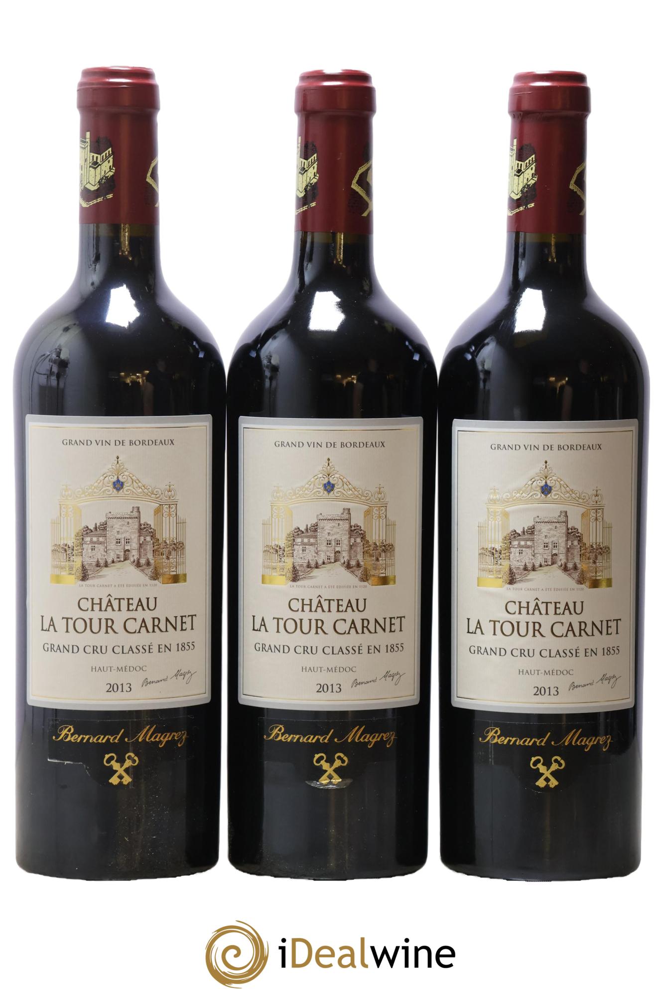 Château la Tour Carnet 4ème Grand Cru Classé 2013 - Lotto di 3 bottiglie - 0
