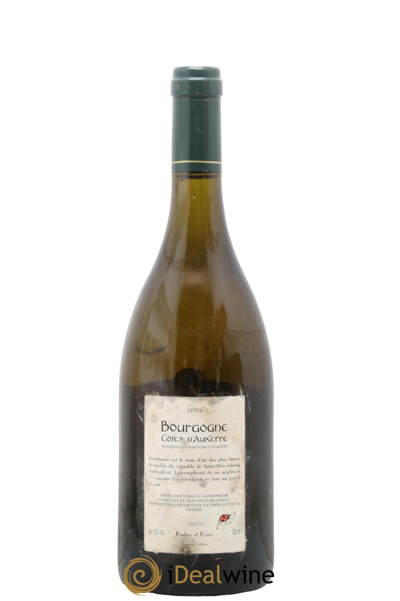 Bourgogne Côtes d'Auxerre Gondonne Goisot 2004 - Lot of 1 bottle - 1
