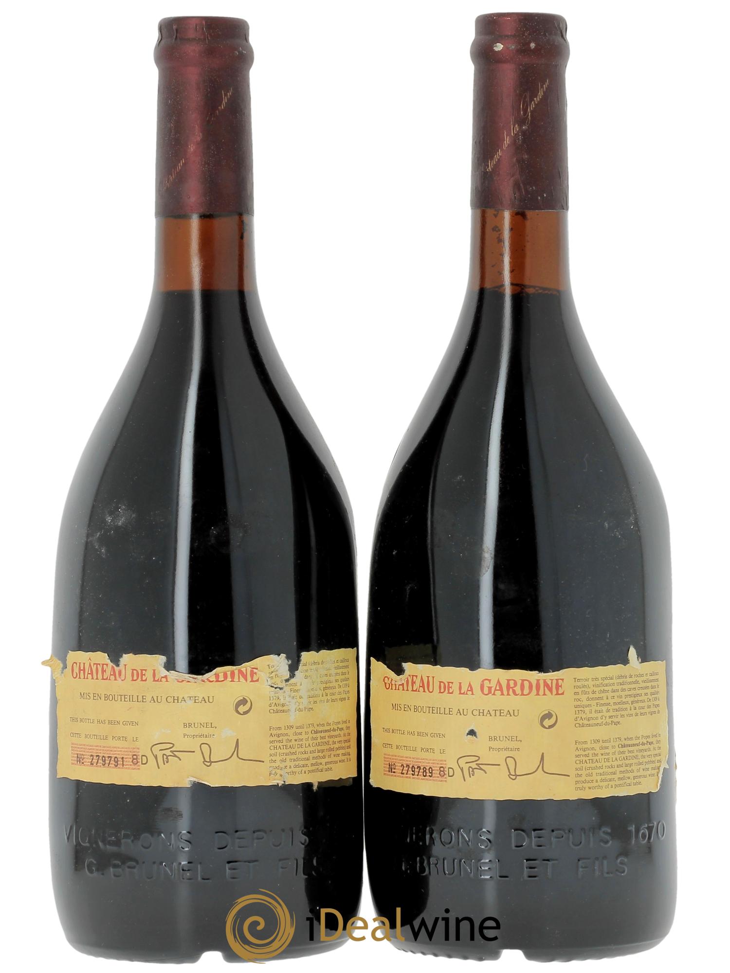 Châteauneuf-du-Pape Château de La Gardine Famille Brunel 1995 - Lot of 2 bottles - 1