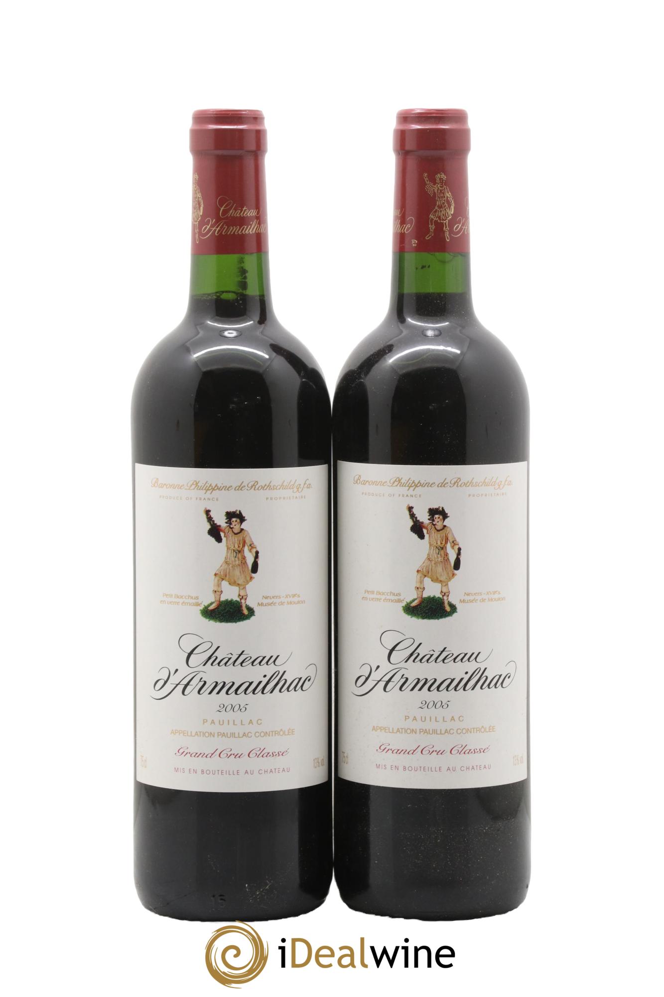 Château d' Armailhac - Mouton Baron(ne) Philippe 5ème Grand Cru Classé 2005 - Lot of 2 bottles - 0