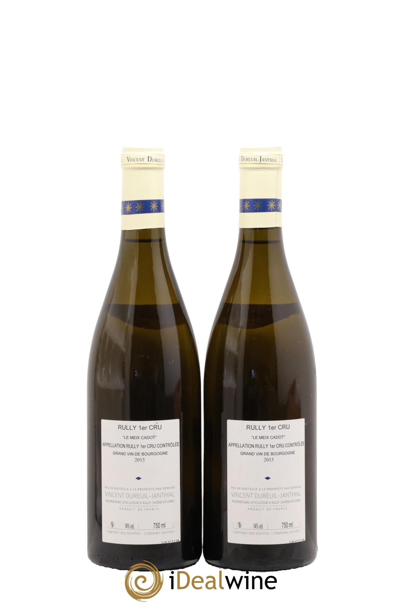 Rully 1er Cru Le Meix Cadot Vieilles Vignes Vincent Dureuil-Janthial 2015 - Lotto di 2 bottiglie - 1