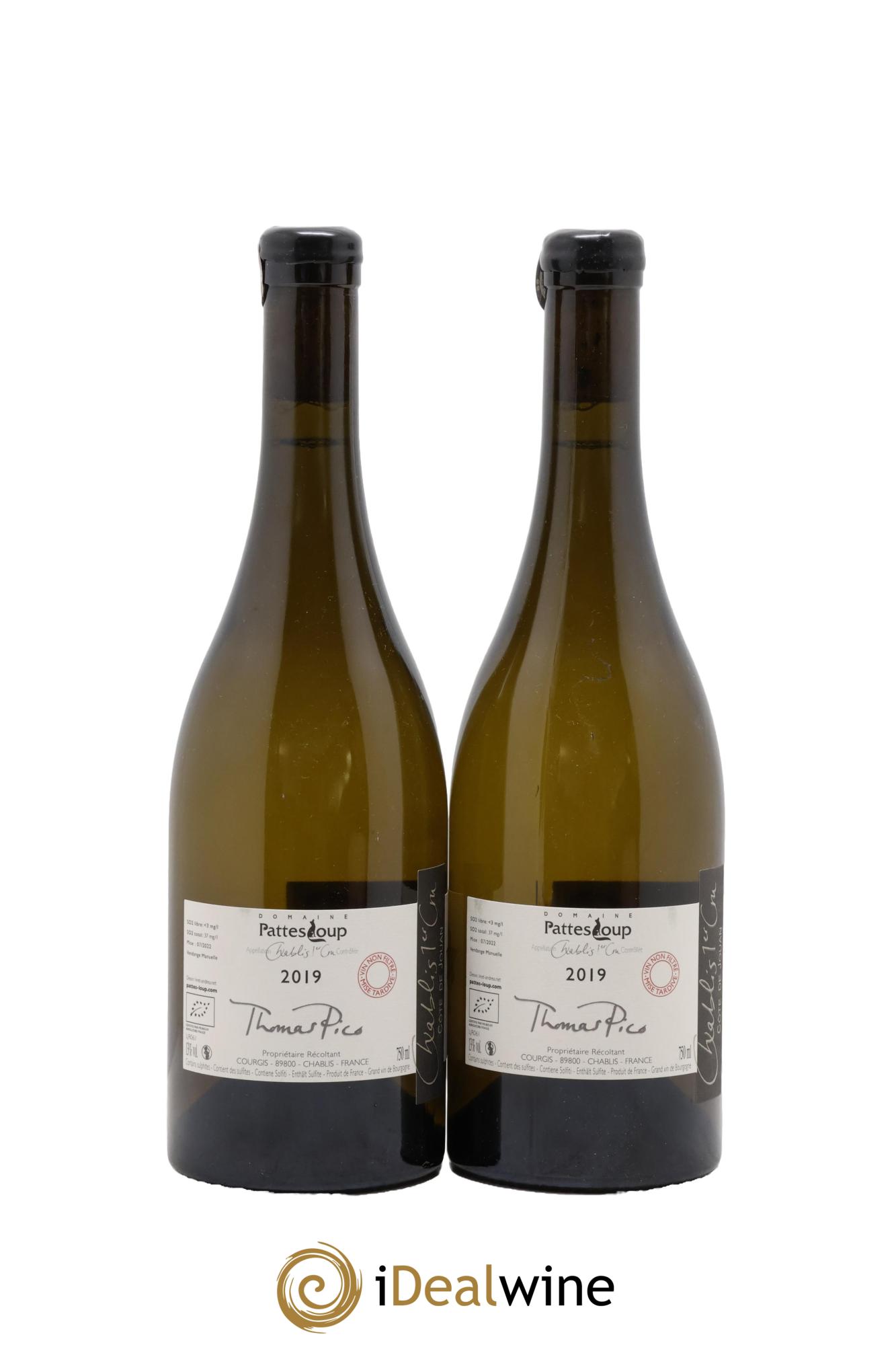 Chablis 1er Cru Côte de Jouan Pattes Loup (Domaine) 2019 - Lot of 2 bottles - 1