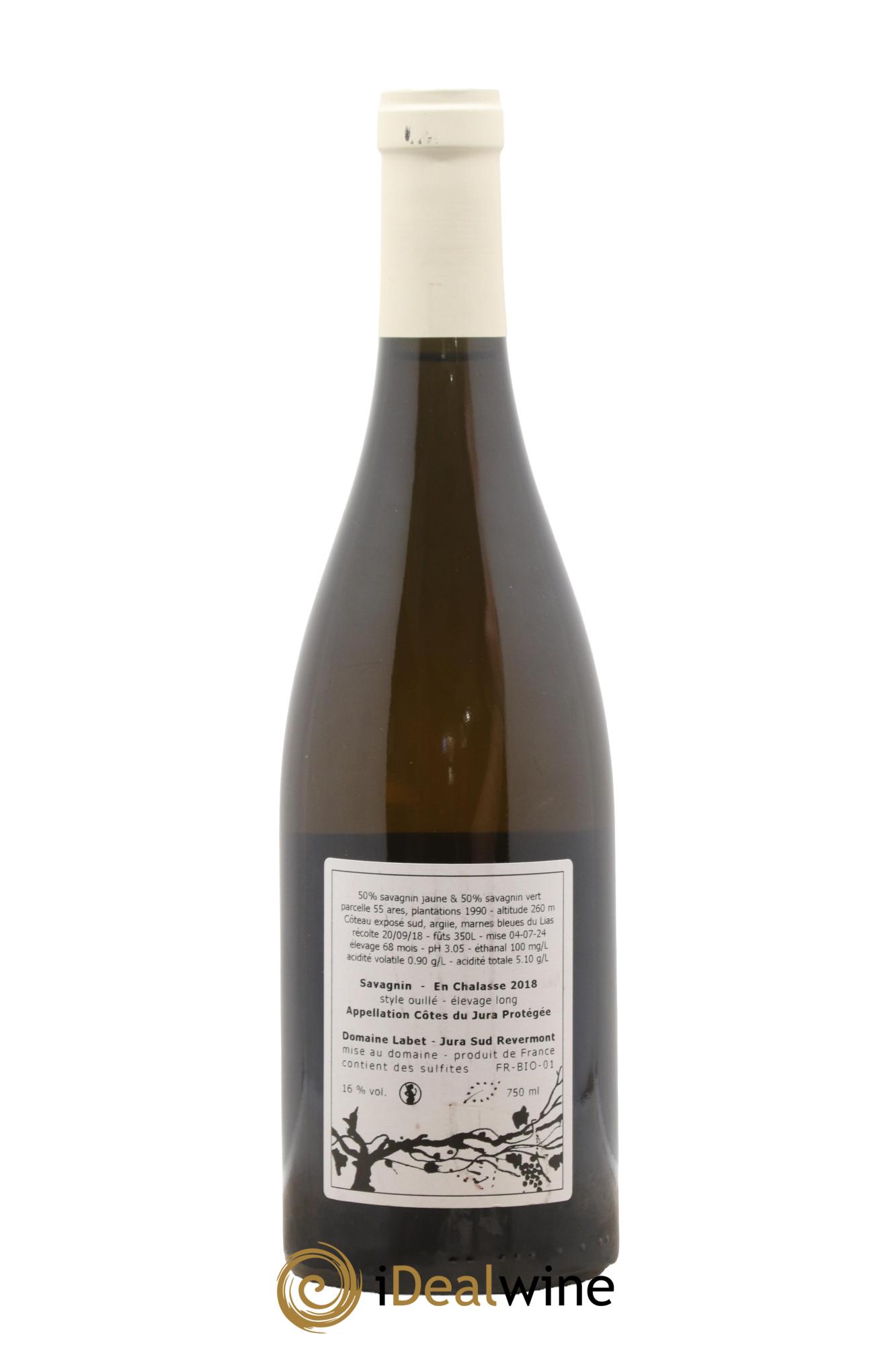 Côtes du Jura Savagnin en Chalasse Elevage Long Romain - Julien  - Charline Labet 2018 - Lot of 1 bottle - 1