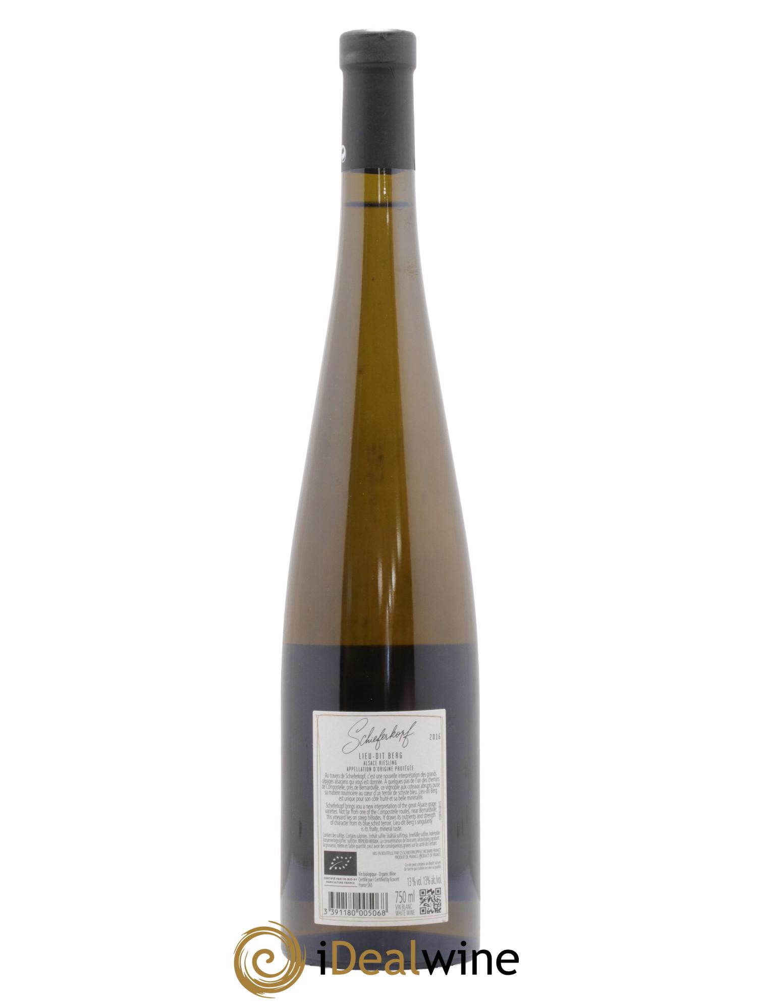 Alsace Riesling Lieu-dit Berg Schieferkopf - Chapoutier 2016 - Lot de 1 bouteille - 1
