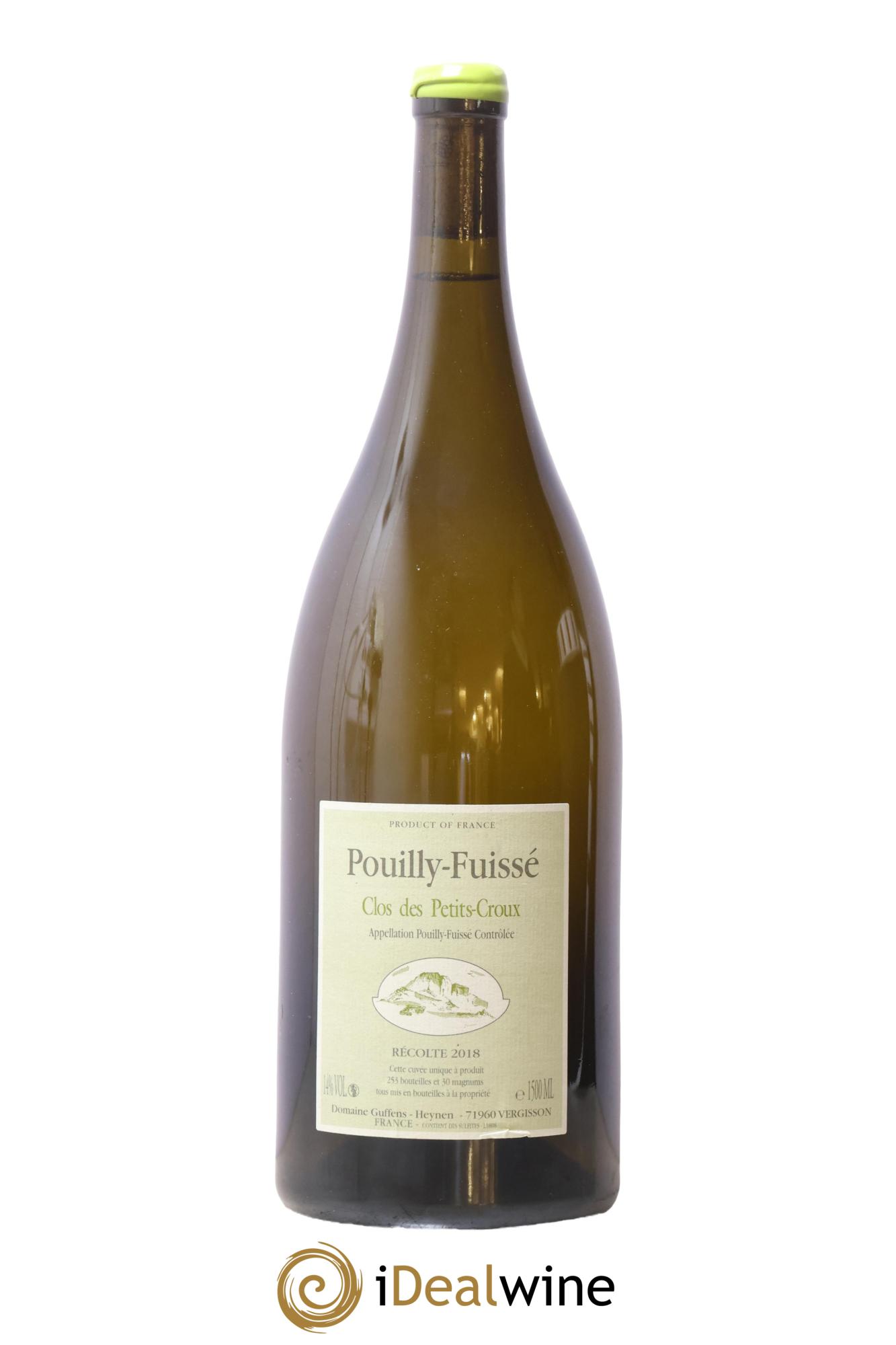 Pouilly-Fuissé Clos des Petits Croux Guffens-Heynen 2018 - Lot de 1 magnum - 0