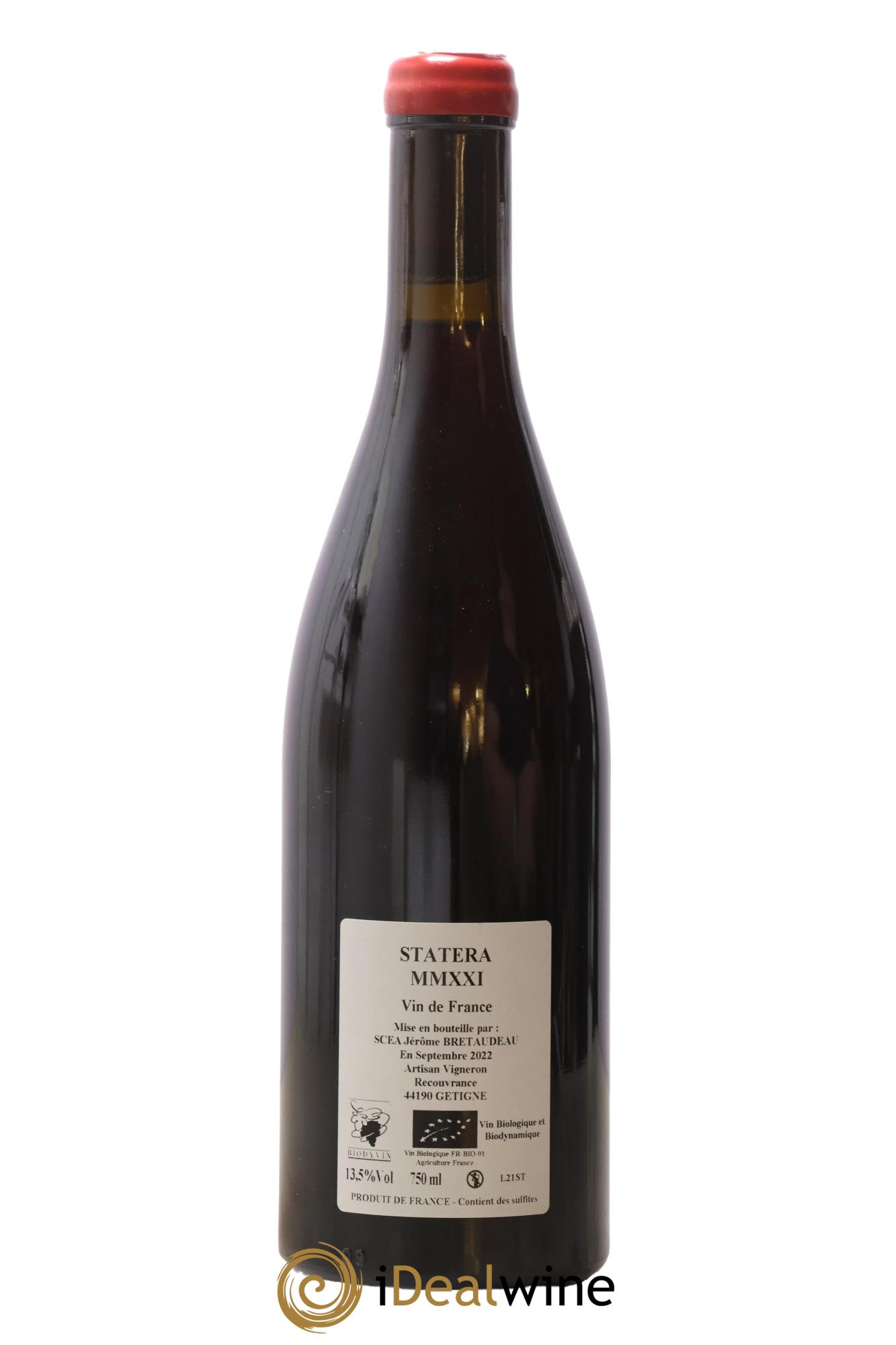 Vin de France Statera Jérôme Bretaudeau - Domaine de Bellevue 2021 - Lot of 1 bottle - 1