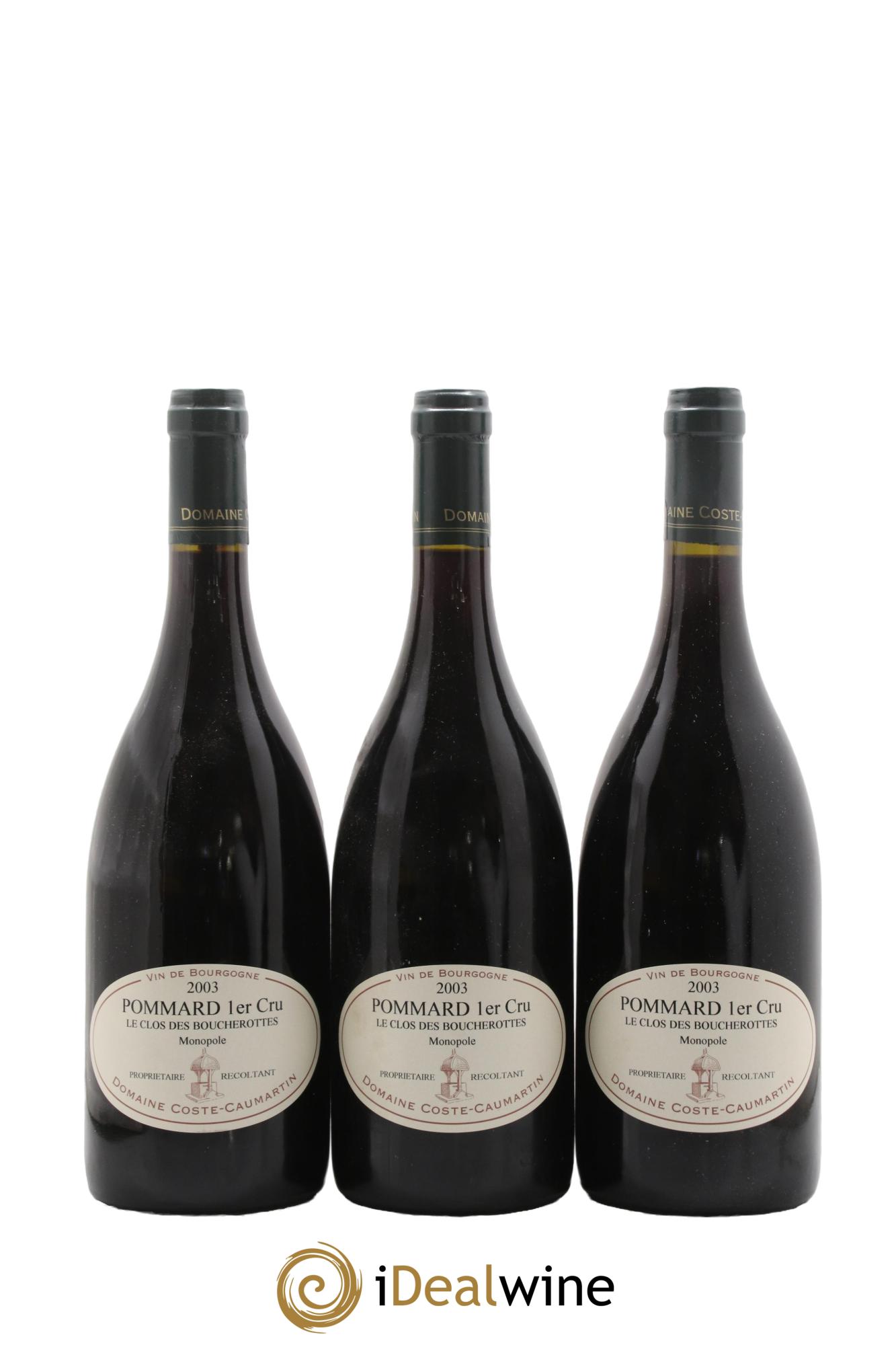 Pommard 1er Cru Clos des Boucherottes Coste-Caumartin 2003 - Lot de 3 bouteilles - 0