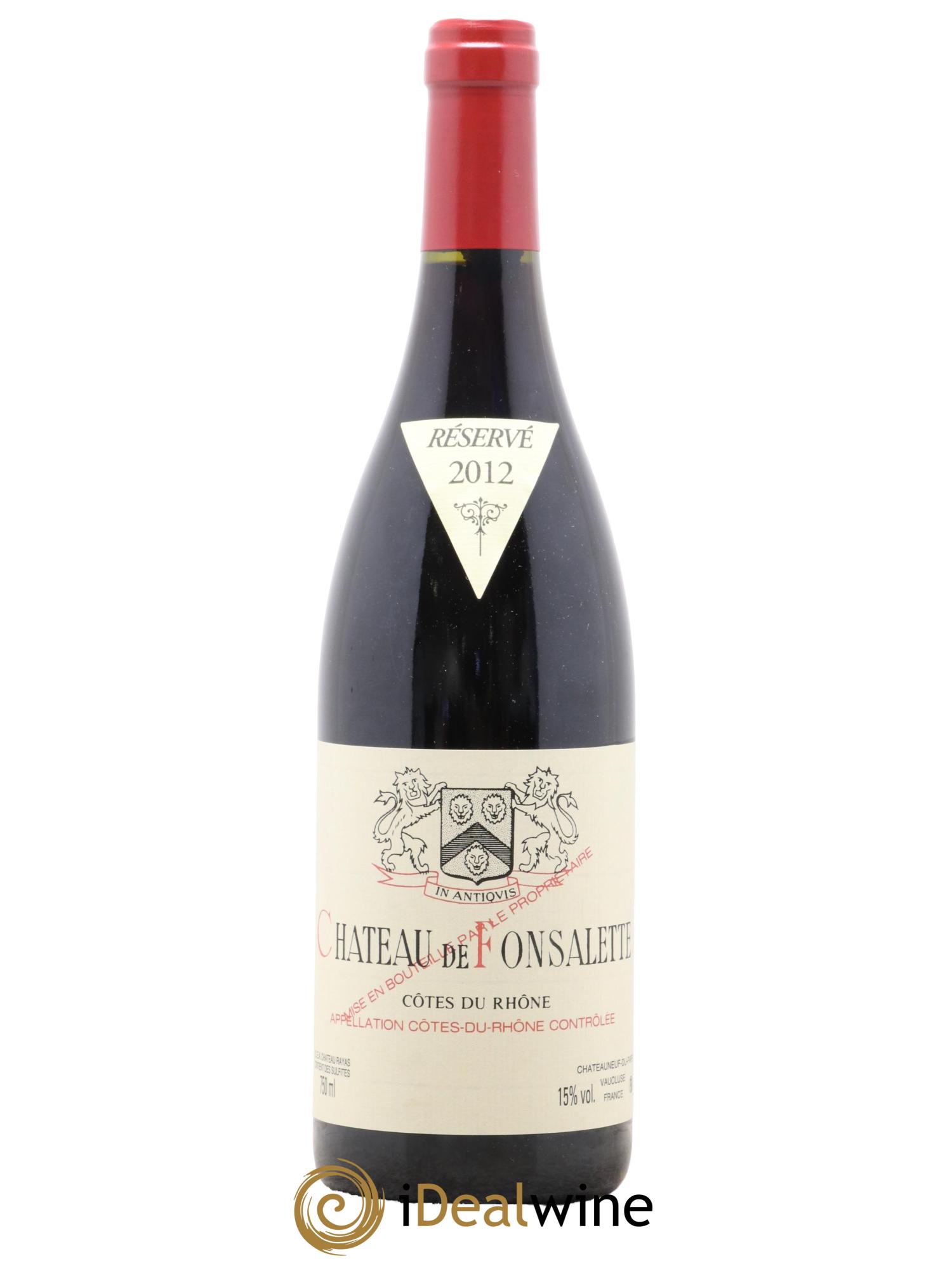 Côtes-du-Rhône Château de Fonsalette Emmanuel Reynaud 2012 - Lot de 1 bouteille - 0