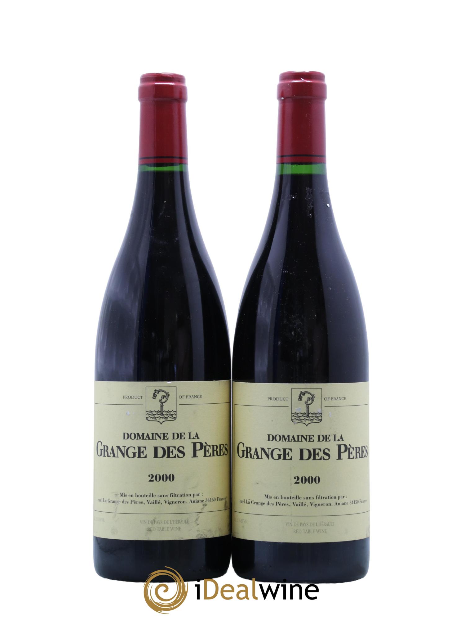 Pays d'Hérault Grange des Pères Laurent Vaillé 2000 - Lot de 2 bouteilles - 0