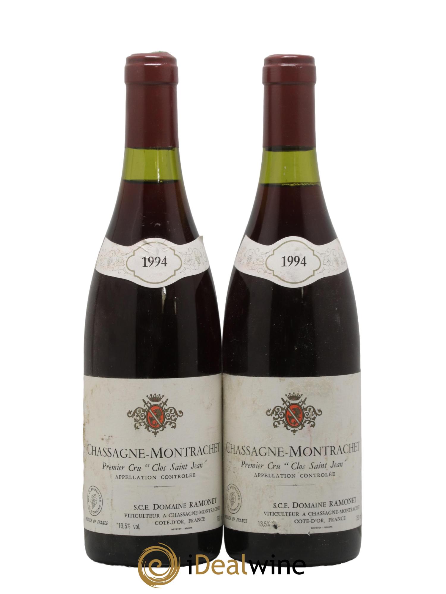 Chassagne-Montrachet 1er Cru Clos Saint-Jean Ramonet (Domaine) 1994 - Lot de 2 bouteilles - 0