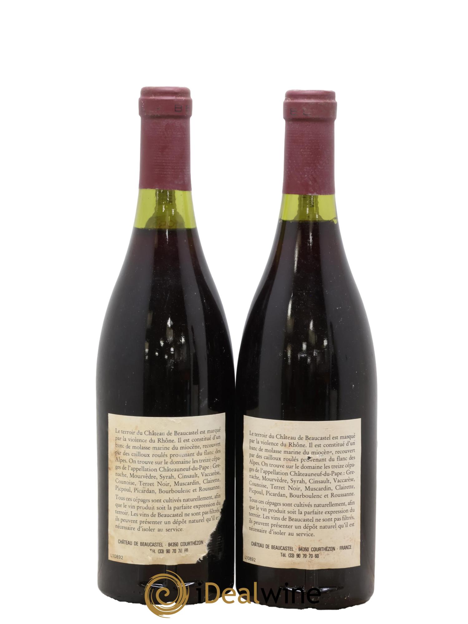 Châteauneuf-du-Pape Château de Beaucastel Famille Perrin 1989 - Lot of 2 bottles - 1