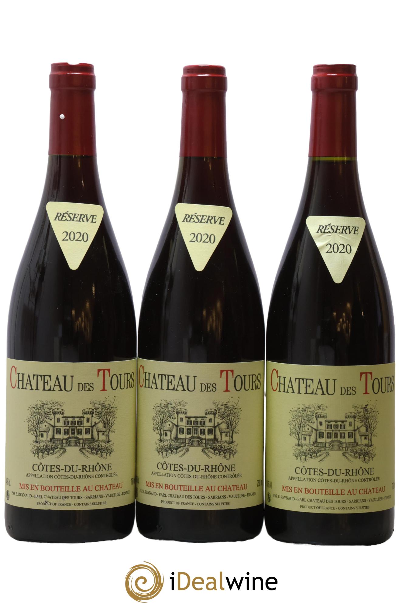 Côtes-du-Rhône Château des Tours Emmanuel Reynaud 2020 - Lot de 3 bouteilles - 0