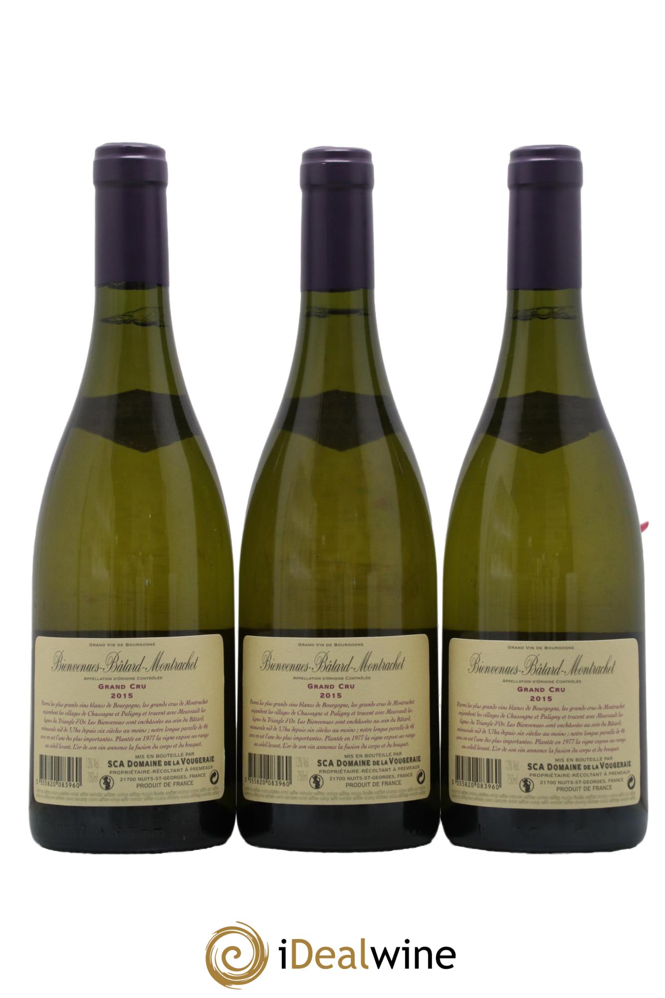 Bienvenues-Bâtard-Montrachet Grand Cru La Vougeraie 2015 - Posten von 3 Flaschen - 1