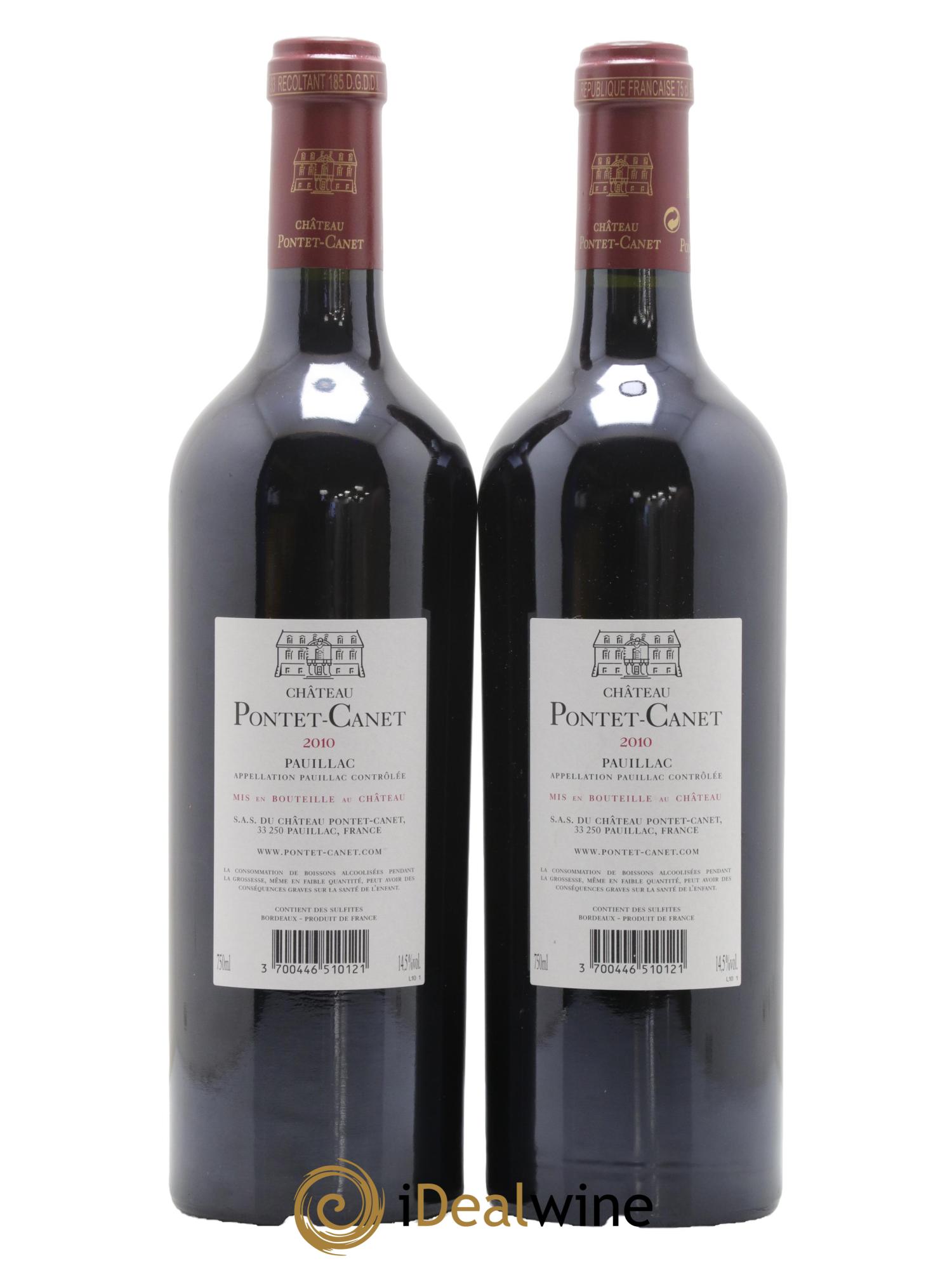 Château Pontet Canet 5ème Grand Cru Classé 2010 - Lot de 2 bouteilles - 1