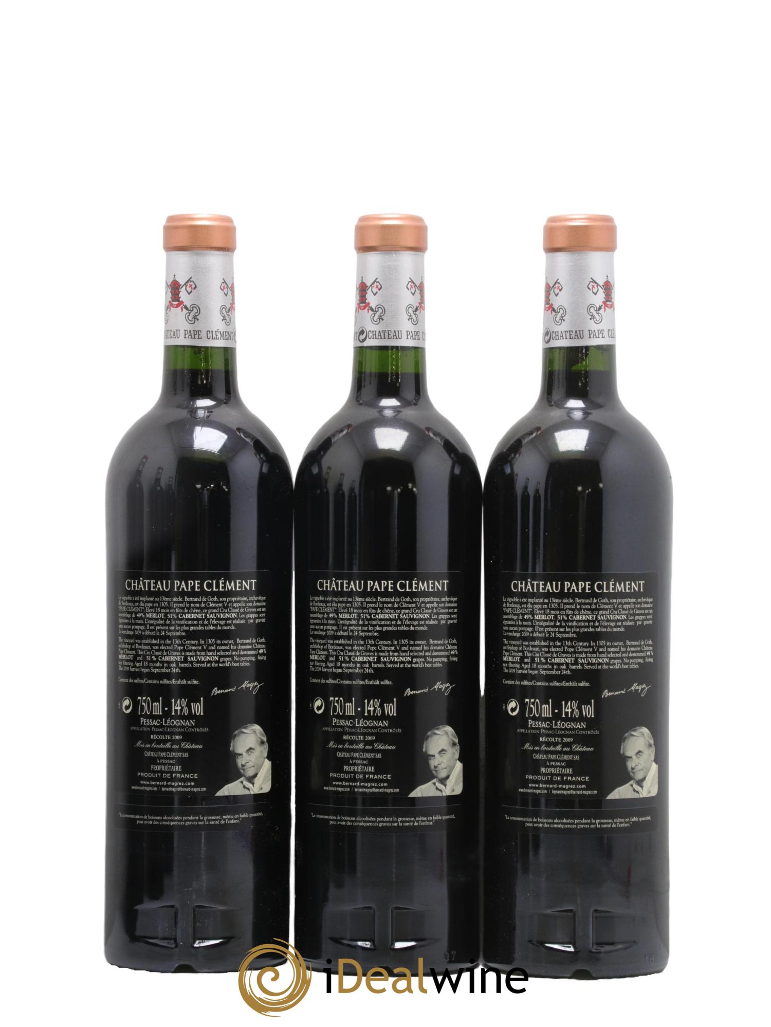 Château Pape Clément Cru Classé de Graves  2009 - Posten von 6 Flaschen - 4