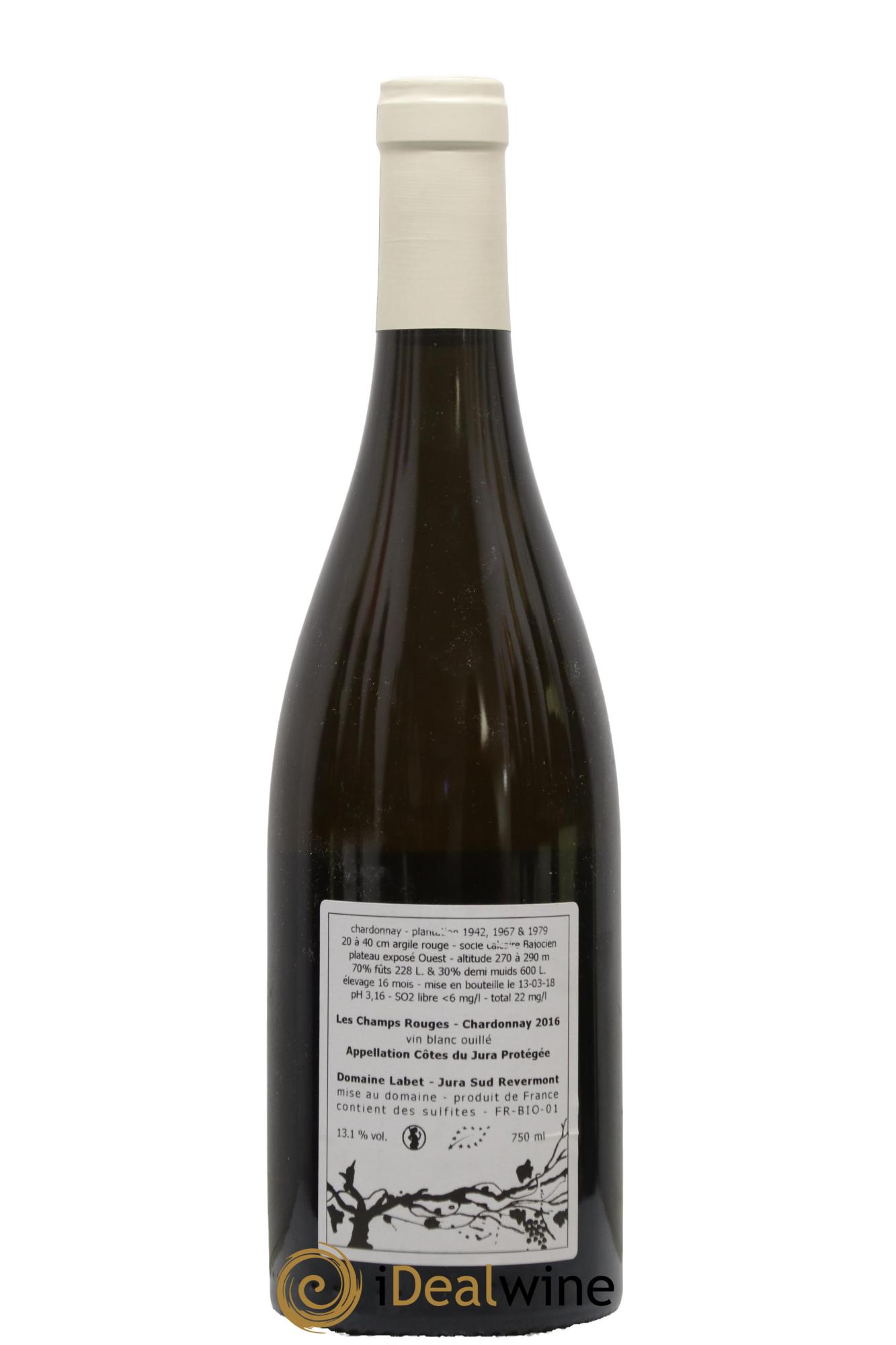 Côtes du Jura Chardonnay Les Champs Rouges Romain - Julien - Charline Labet 2016 - Posten von 1 Flasche - 1