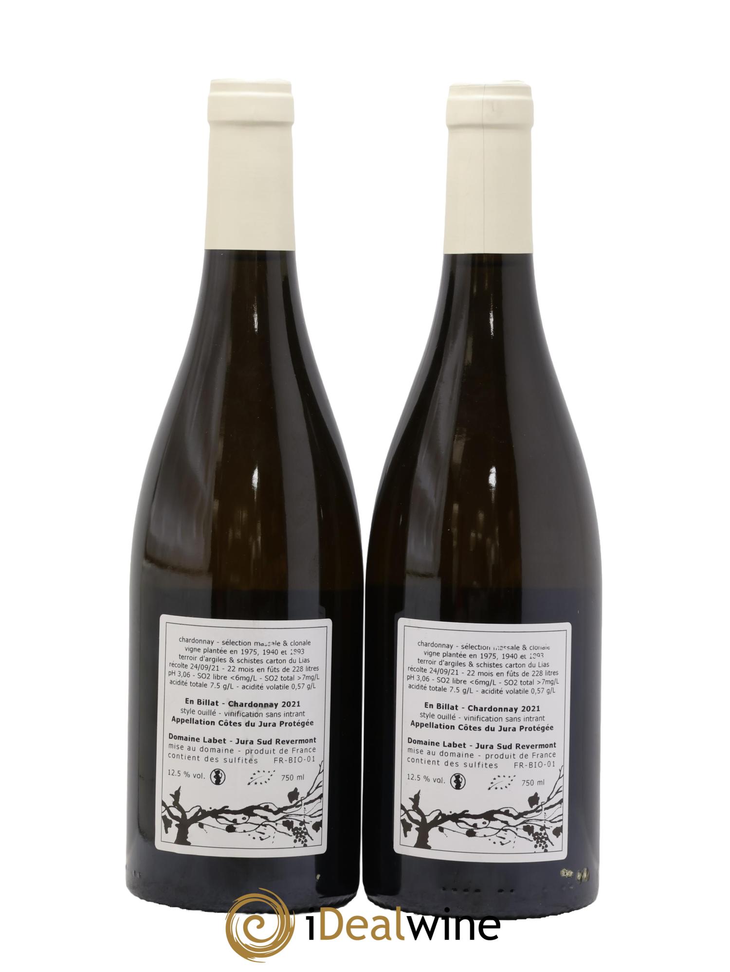 Côtes du Jura Chardonnay En Billat Labet (Domaine) 2021 - Posten von 2 Flaschen - 1