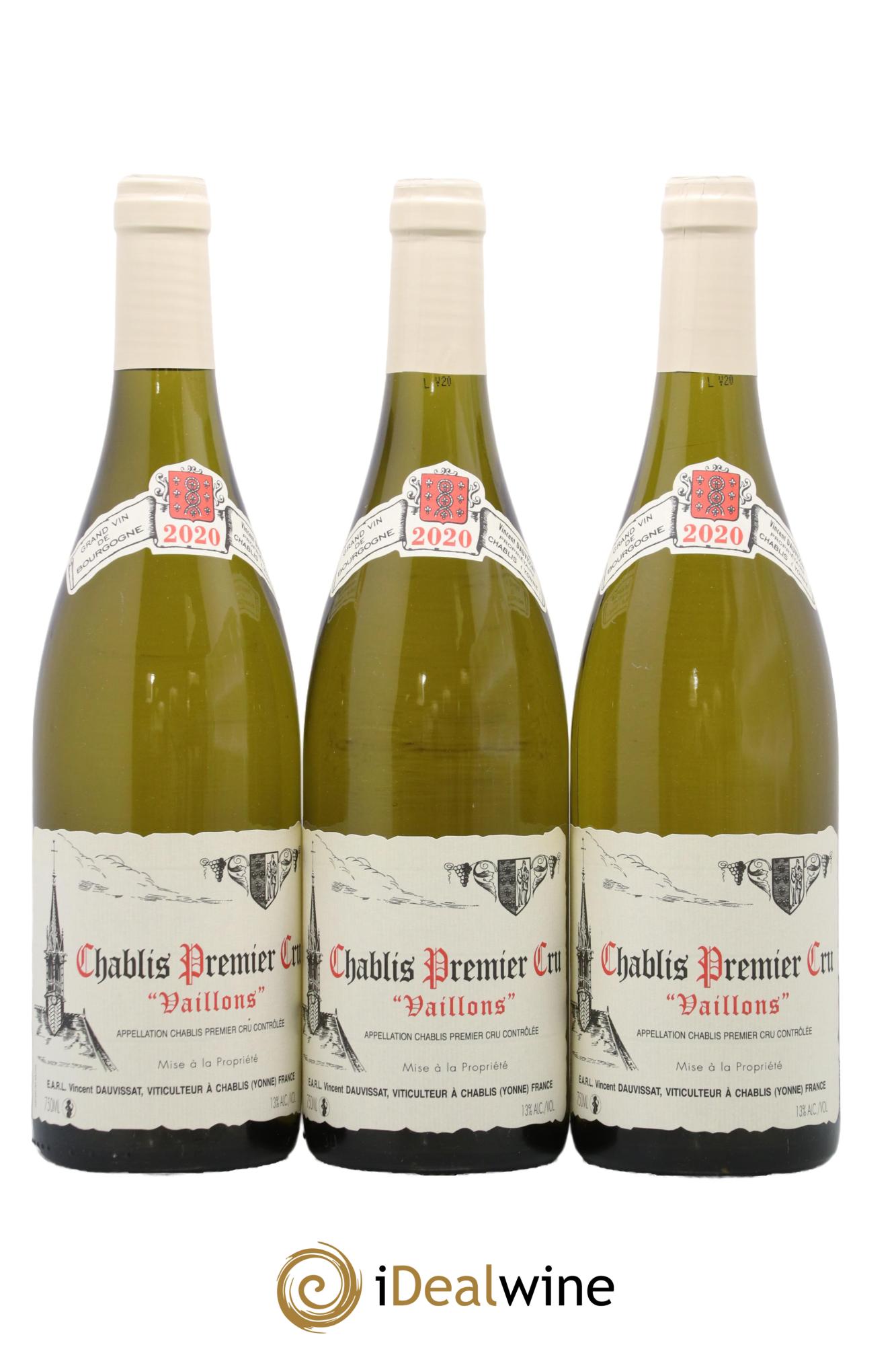 Chablis 1er Cru Vaillons Vincent Dauvissat (Domaine) 2020 - Posten von 3 Flaschen - 0