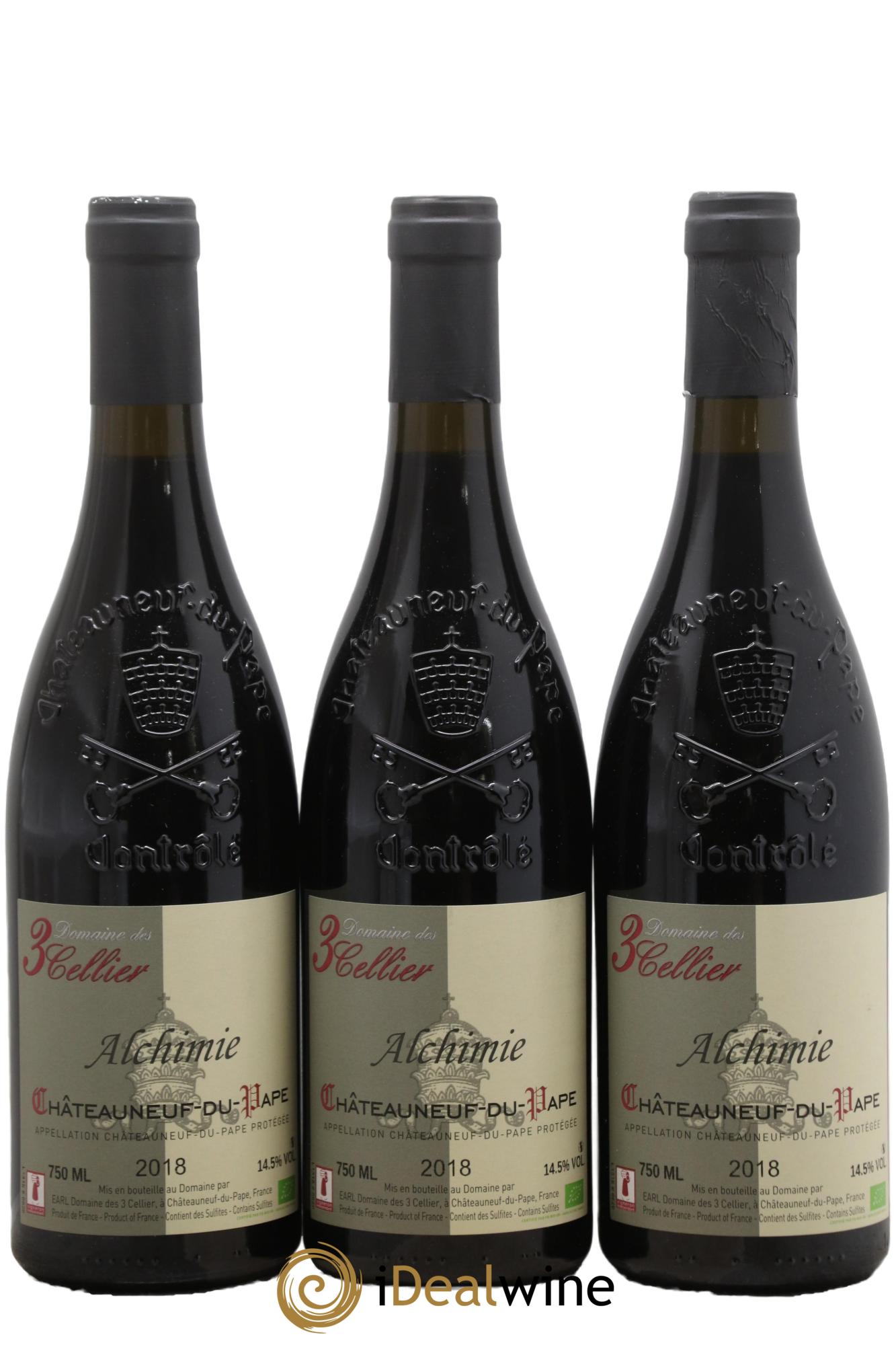 Châteauneuf-du-Pape Alchimie Domaine des 3 Celliers 2018 - Posten von 3 Flaschen - 0