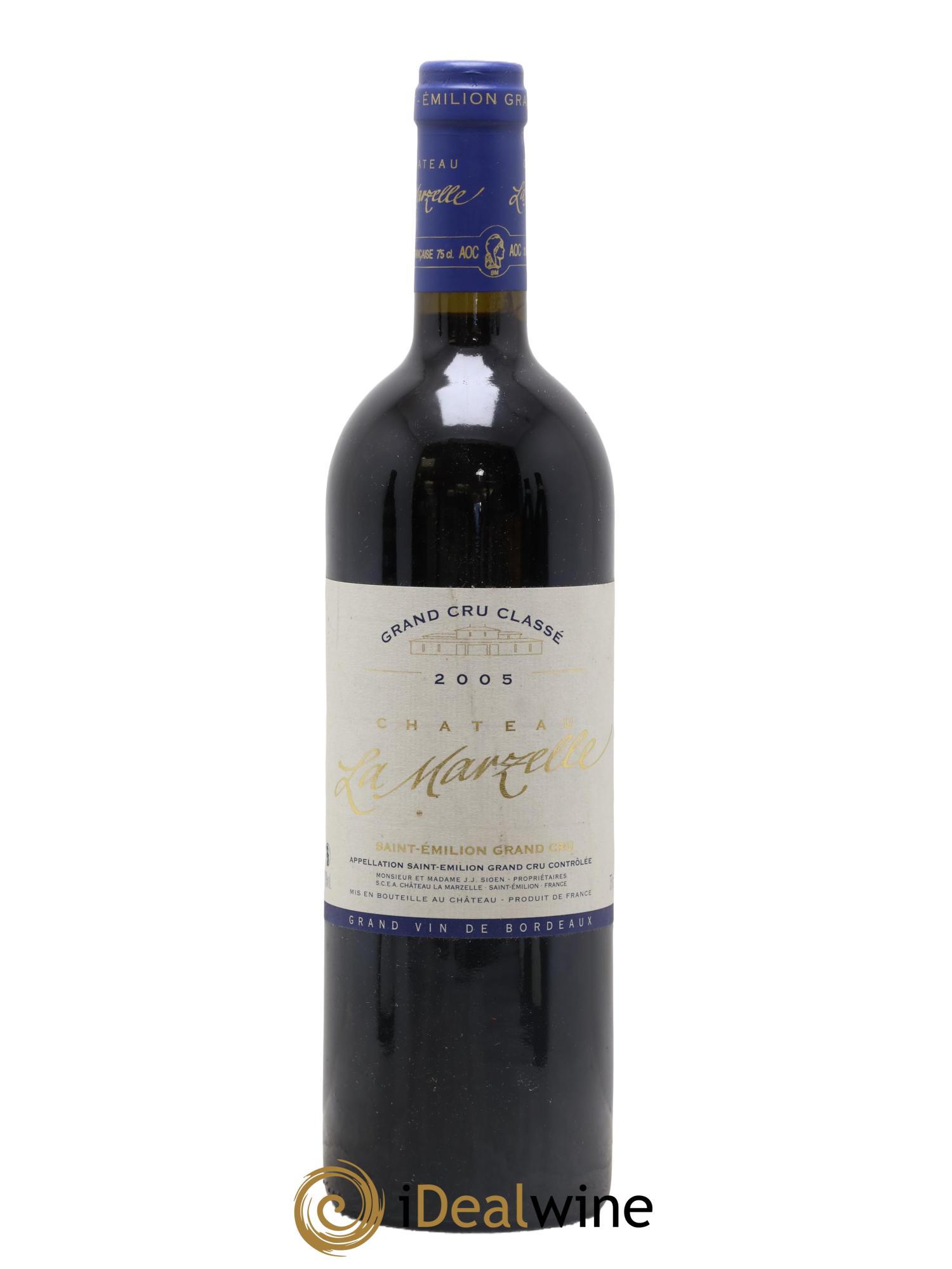 Château La Marzelle Grand Cru Classé 2005 - Lot de 1 bouteille - 0